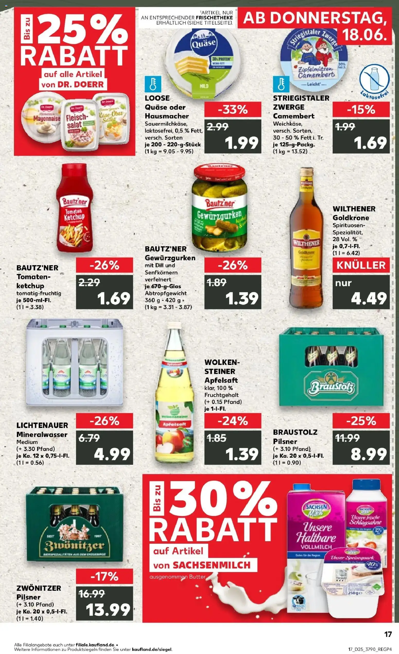 Kaufland Prospekt Zwönitz – gültig ab 15.06.2026 | Seite: 2 | Produkte: Wilthener, Butter, Apfelsaft, Fleisch