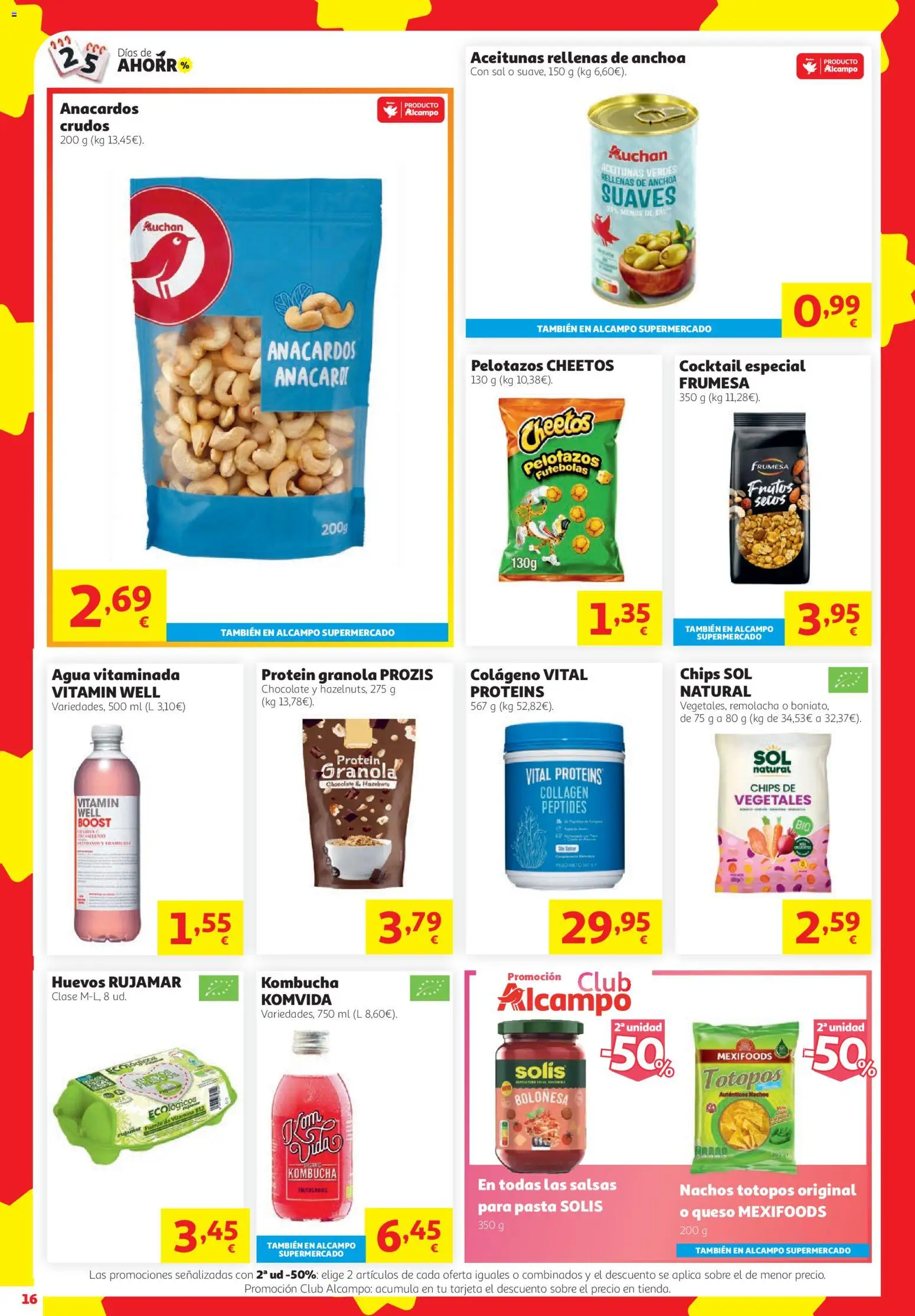 Alcampo HG Ferrol │ válido desde el 08/10/2026 | Página: 16 | Productos: Aceitunas, Nachos, Remolacha, Queso