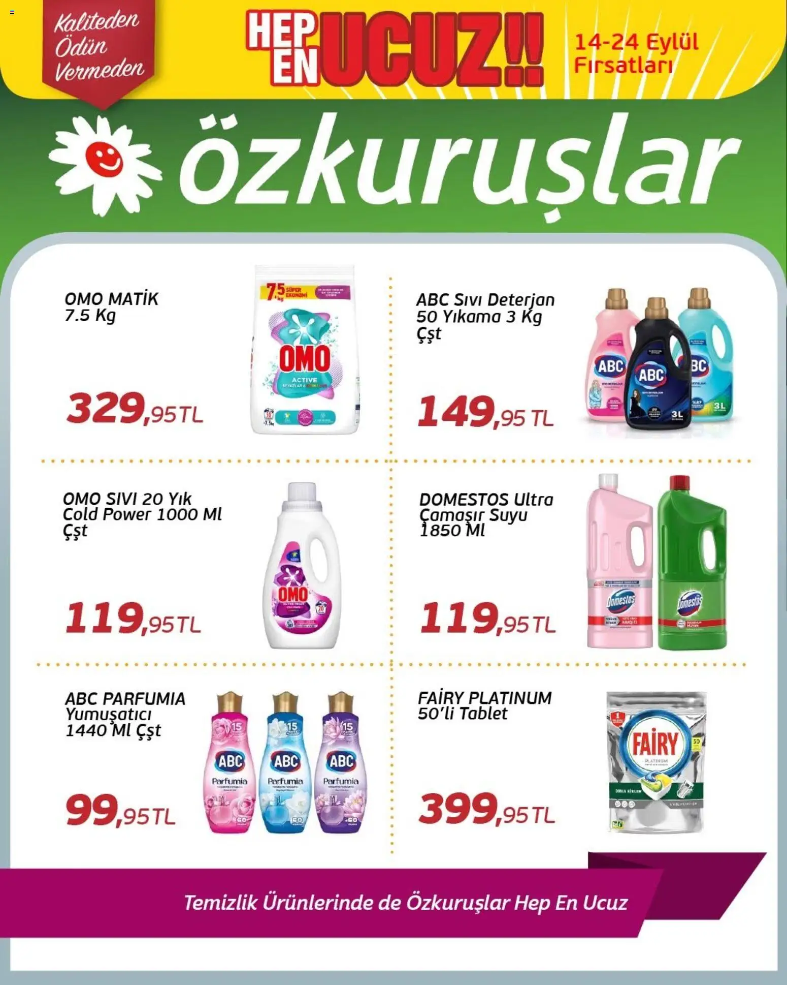 Özkuruşlar Katalog - 14 Eylül 2026 tarihinden itibaren geçerlidir | Sayfa: 19 | Ürünler: Yumuşatıcı, Deterjan, Tablet