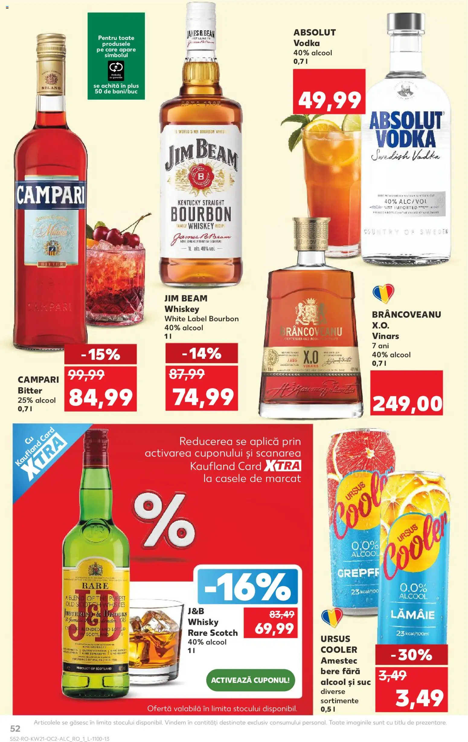 Noul catalog Kaufland – valabil de la 20.05.2026 | Pagină: 52 | Produse: Bere, Bourbon, Whiskey, Lămâie