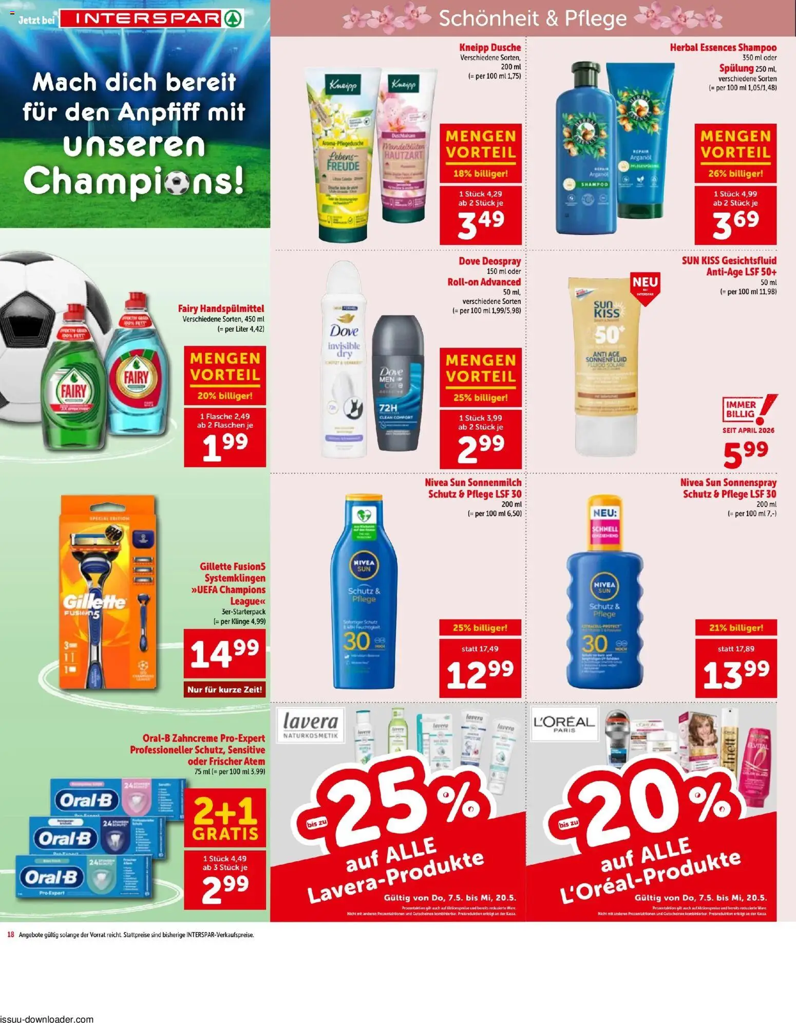 Interspar - Flugblatt gültig ab 07.05.2026 | Seite: 18 | Produkte: Dusche, Shampoo, Spülung