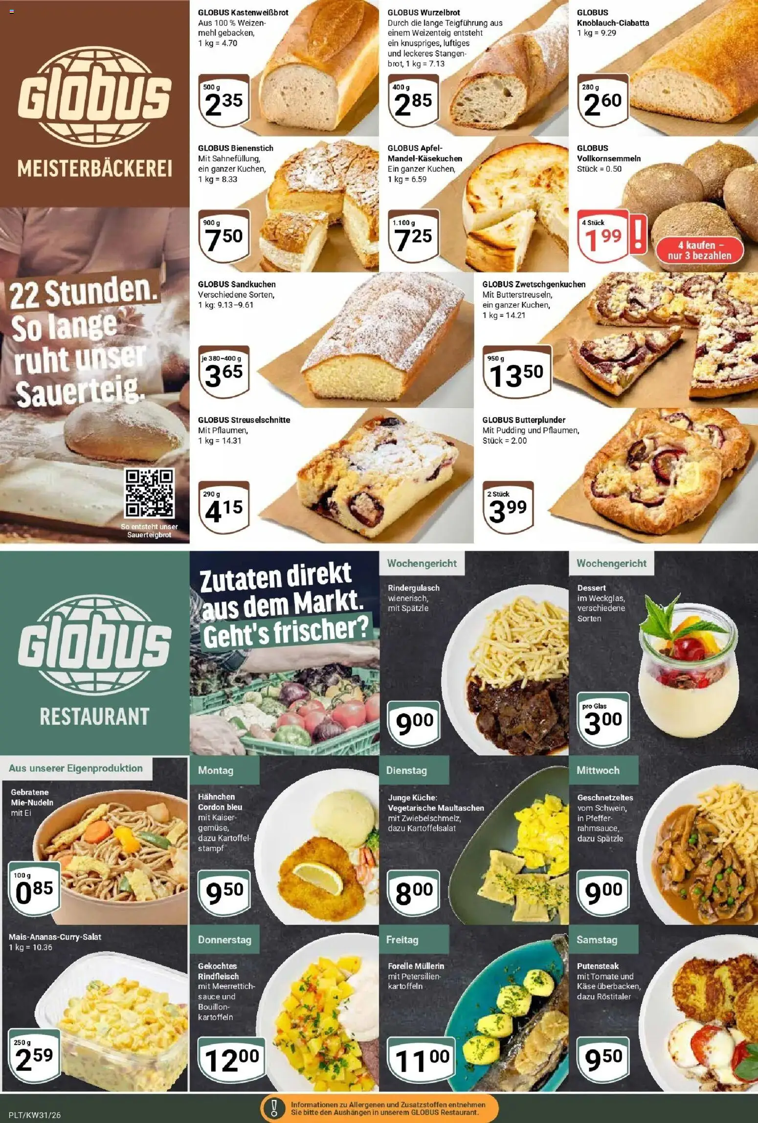 Globus Prospekt Plattling – gültig ab 20.07.2026 | Seite: 10 | Produkte: Hahnchen, Pudding, Maultaschen, Rindfleisch
