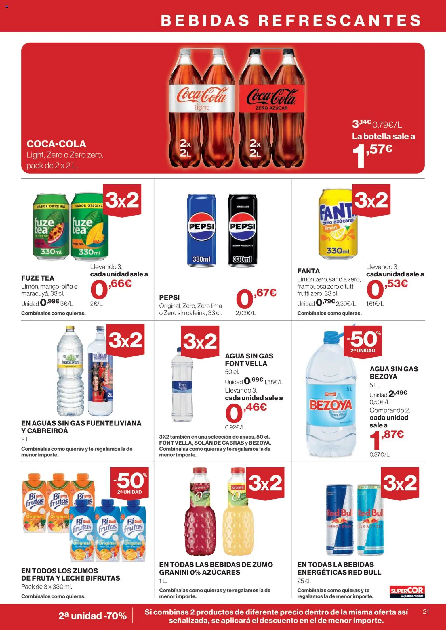 Supercor Canarias │ válido desde el 26/08/2026 | Página: 21 | Productos: Lima, Fanta, Té, Bebidas