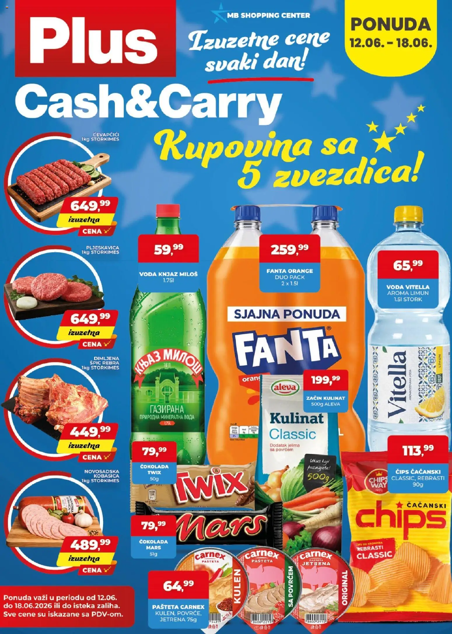 Plus Cash & Carry katalog - važi od 12.06.2026 | Strana: 1 | Proizvode: Čips, Twix, Kulen, Limun