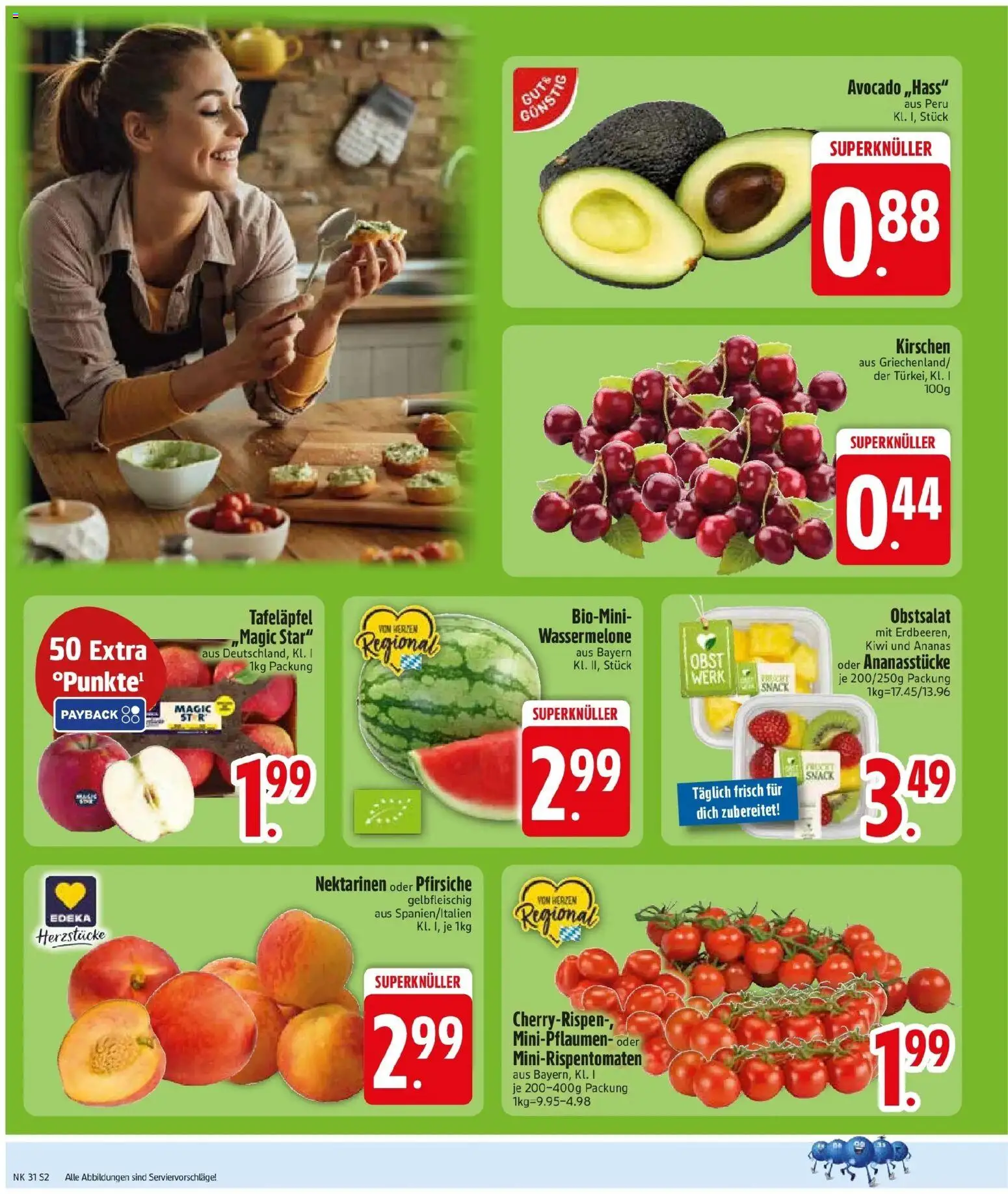 Edeka prospekt Rattenberg – gültig ab 27.07.2026 | Seite: 4 | Produkte: Nektarinen, Obst, Wassermelone, Kiwi