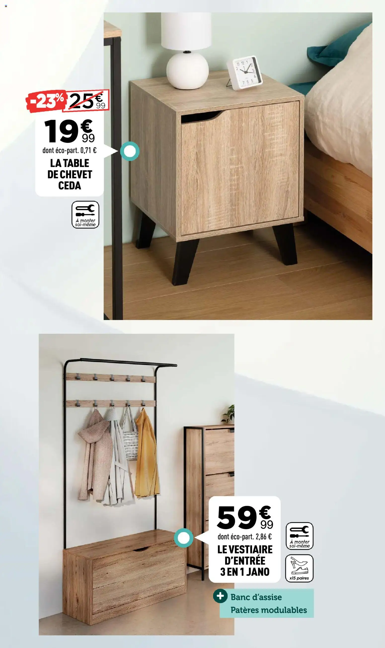 {H1} | Page: 7 | Produits: Banc, Table de chevet, Table