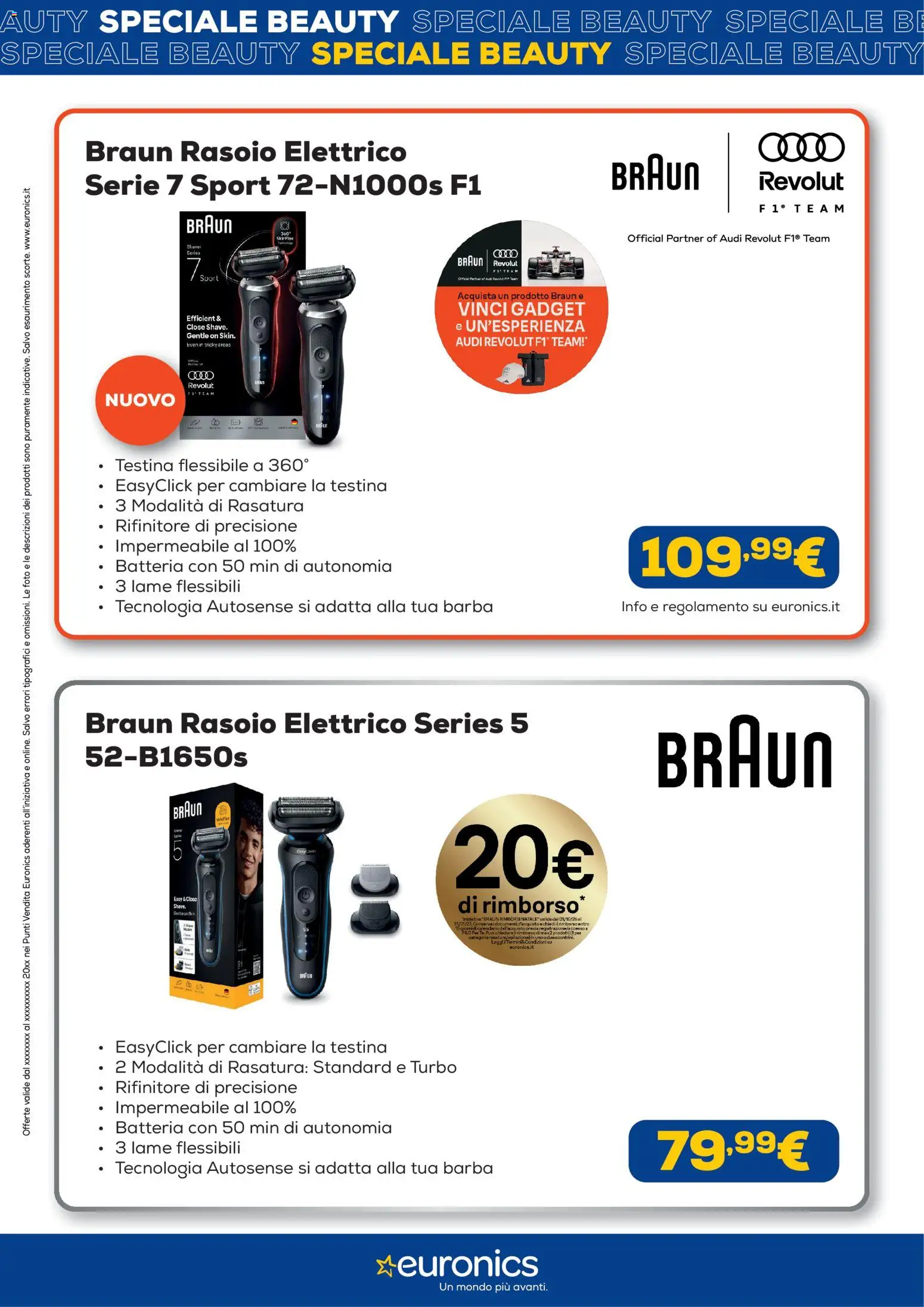 Volantino Euronics del 08/10/2026 | Pagina: 4 | Prodotti: Rasoio, Rasoio elettrico, Batteria