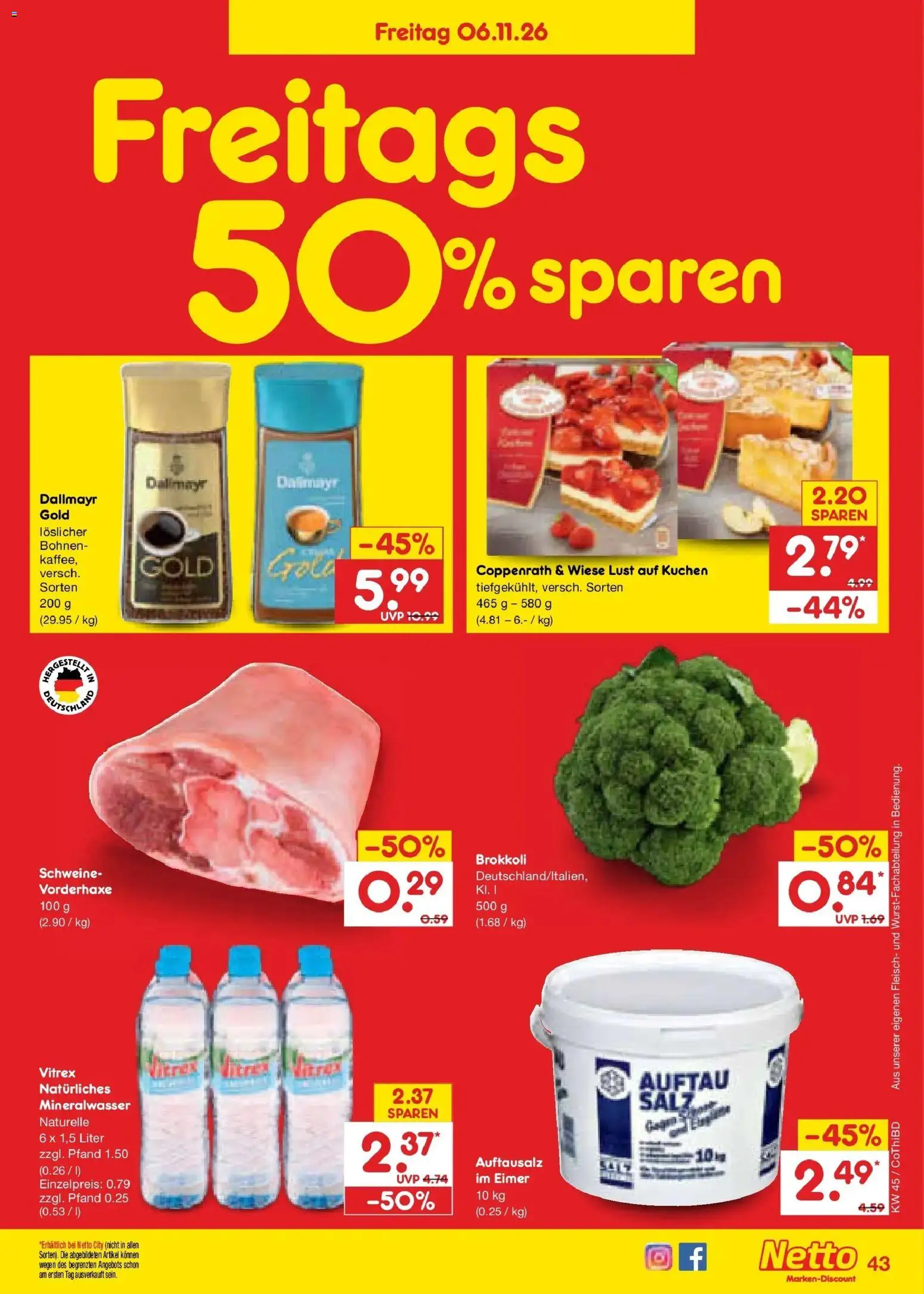Netto Marken-Discount Prospekt Thiendorf – gültig ab 02.11.2026 | Seite: 63 | Produkte: Dallmayr, Brokkoli, Salz, Kuchen