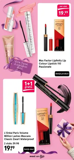 L'Oréal Paris Volume Million Lashes Mascara Classic Zwart Waterproof, Mascara Classic Zwart Waterproof, 2 stuks 39.98 - Voorbeeld van een folder van Etos, geldig van 20.04.2026 | Pagina: 3 | Producten: Mascara