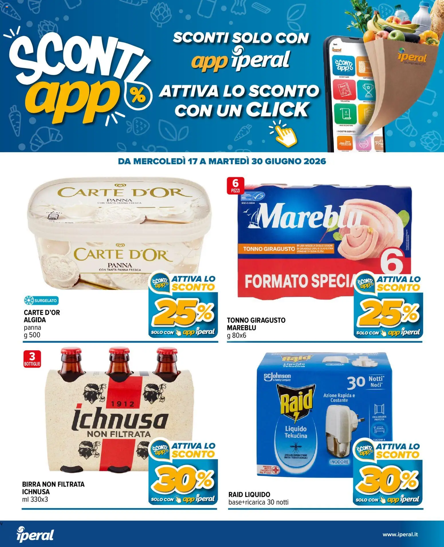 Volantino Iperal del 17.06.2026 | Pagina: 25 | Prodotti: Panna, Olio, Tonno, Olio di semi di girasole