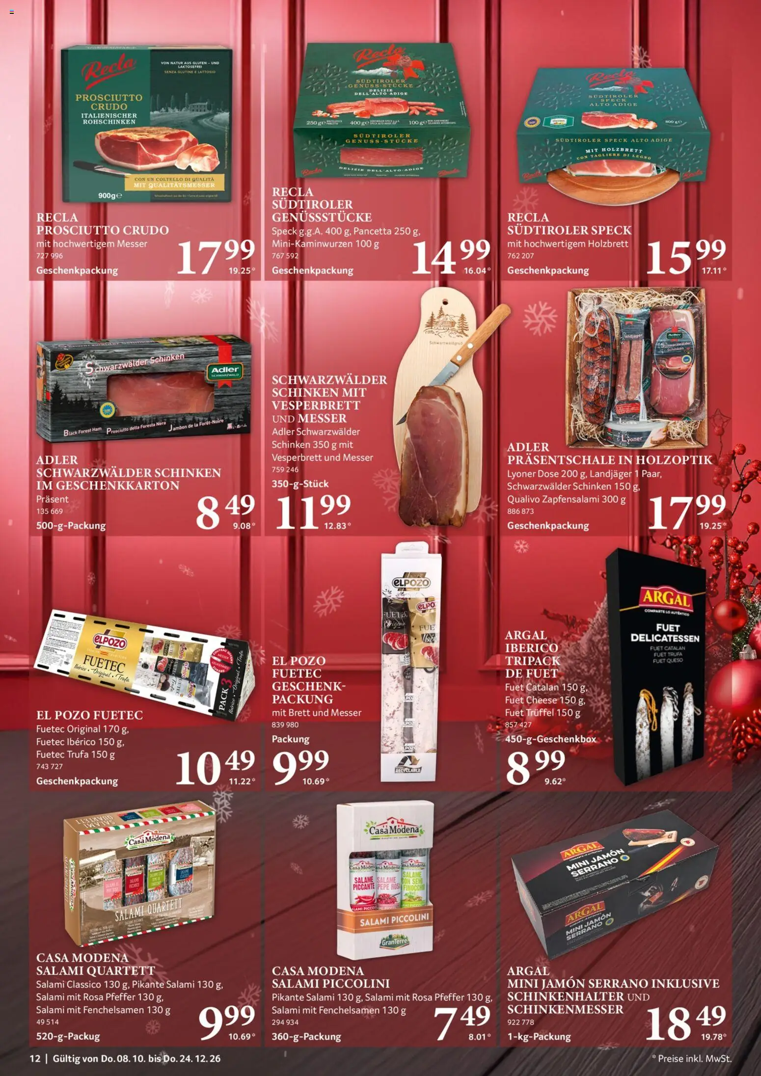 Selgros Feine Geschenke – gültig ab 08.10.2026 | Seite: 12 | Produkte: Pfeffer, Salami, Schinken
