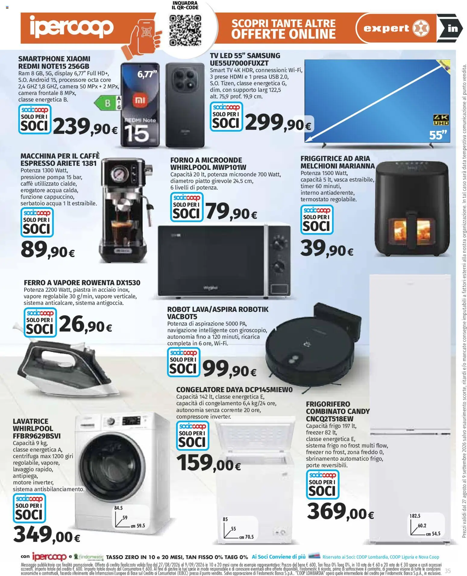 Volantino Ipercoop del 27/08/2026 | Pagina: 35 | Prodotti: Xiaomi, Friggitrice ad aria, Forno, Macchina per il caffè