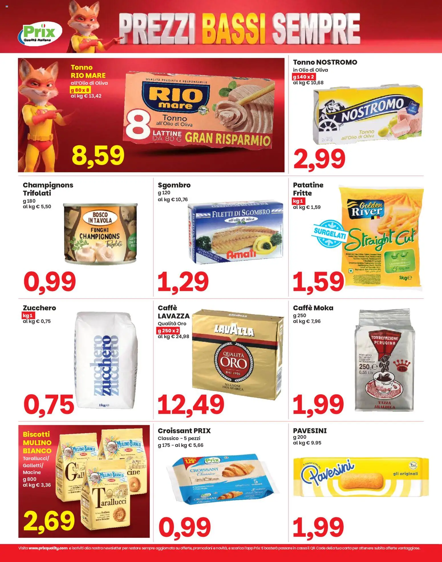Volantino Prix del 08/09/2026 | Pagina: 8 | Prodotti: Pesca, Tonno, Sgombro, Olio di Oliva