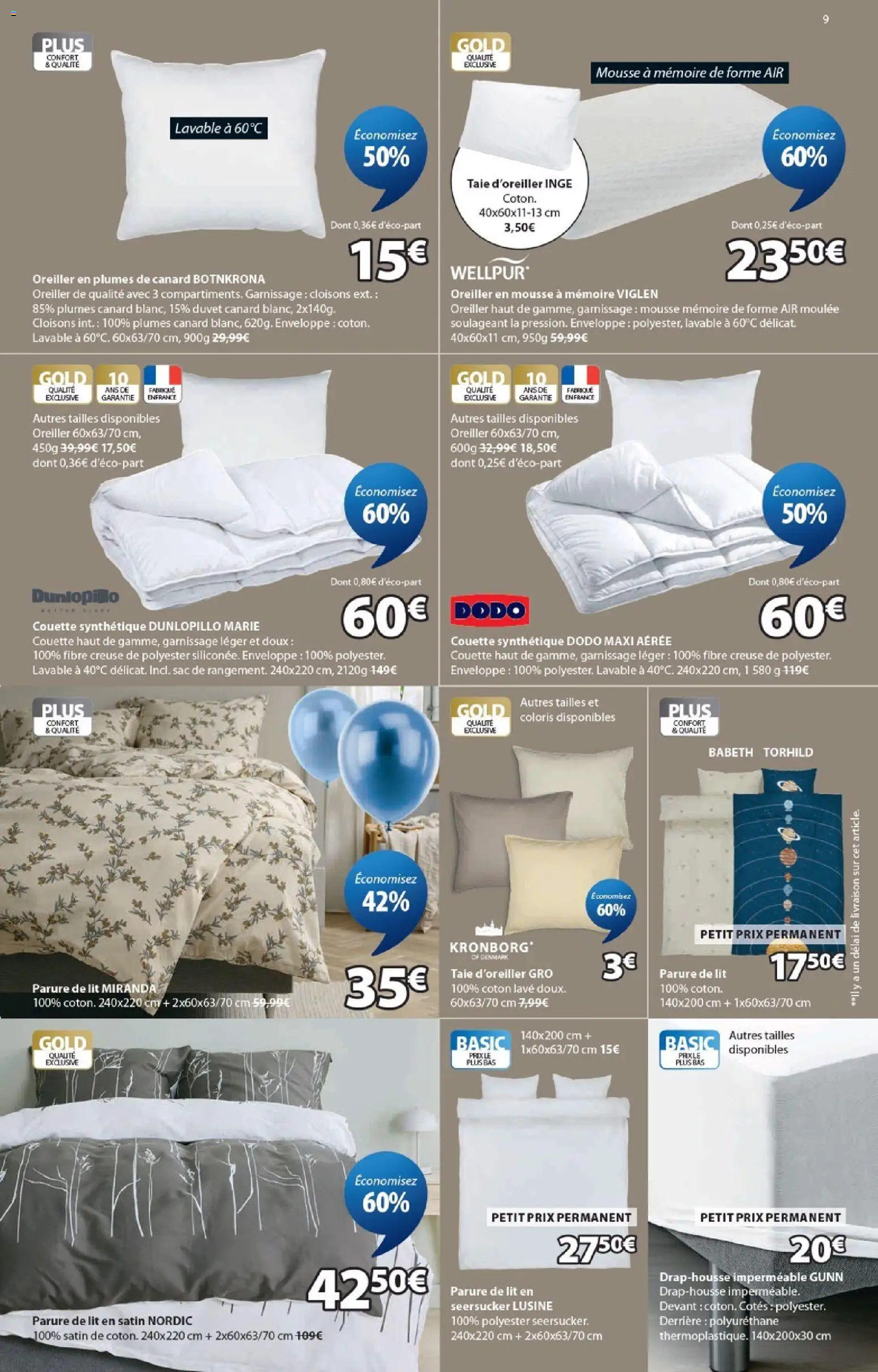 {H1} | Page: 9 | Produits: Sac, Coton, Lit, Couette