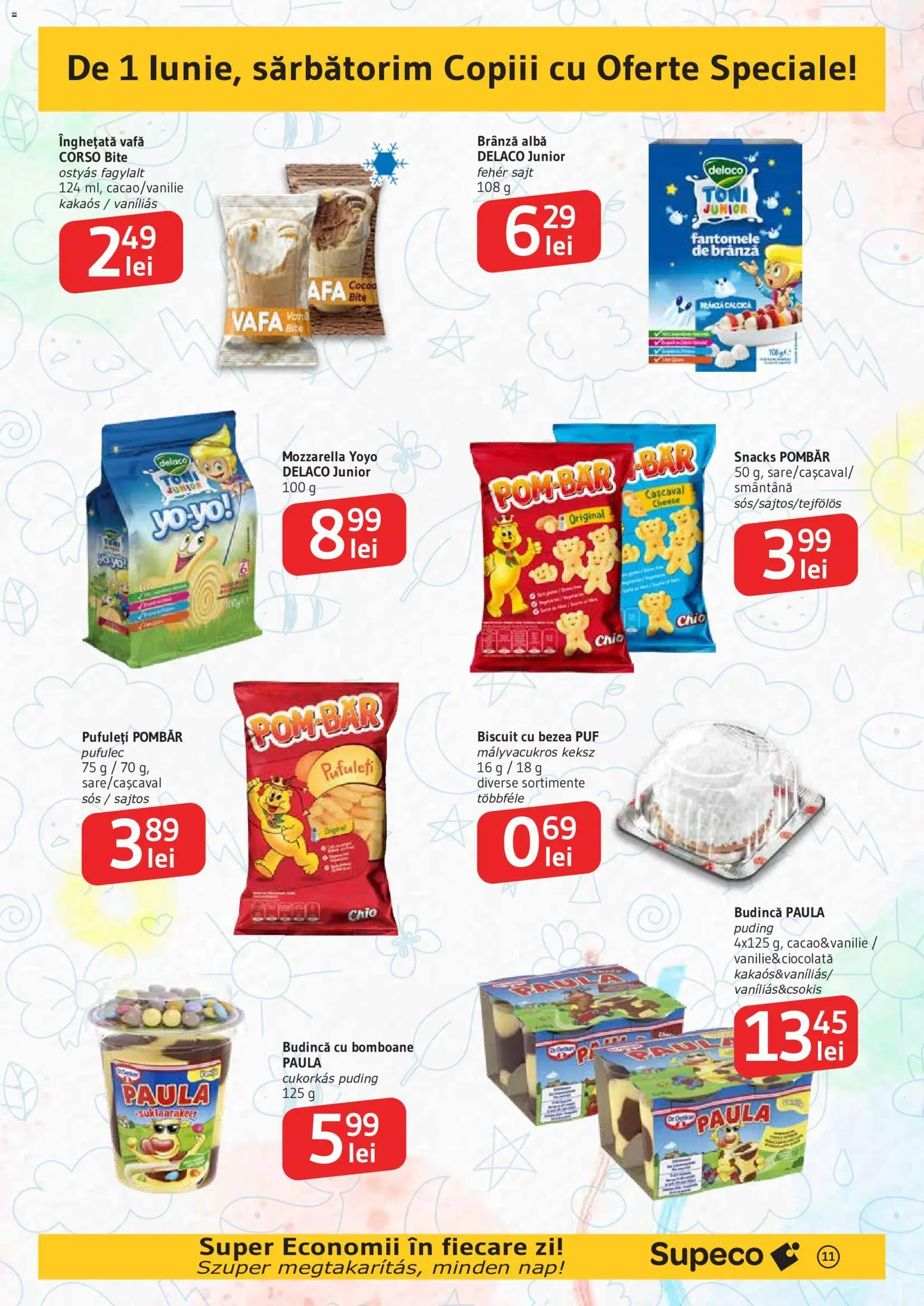 Noul catalog Supeco – valabil de la 14.05.2026 | Pagină: 11 | Produse: Pufuleți, Bomboane, Înghețată, Sos