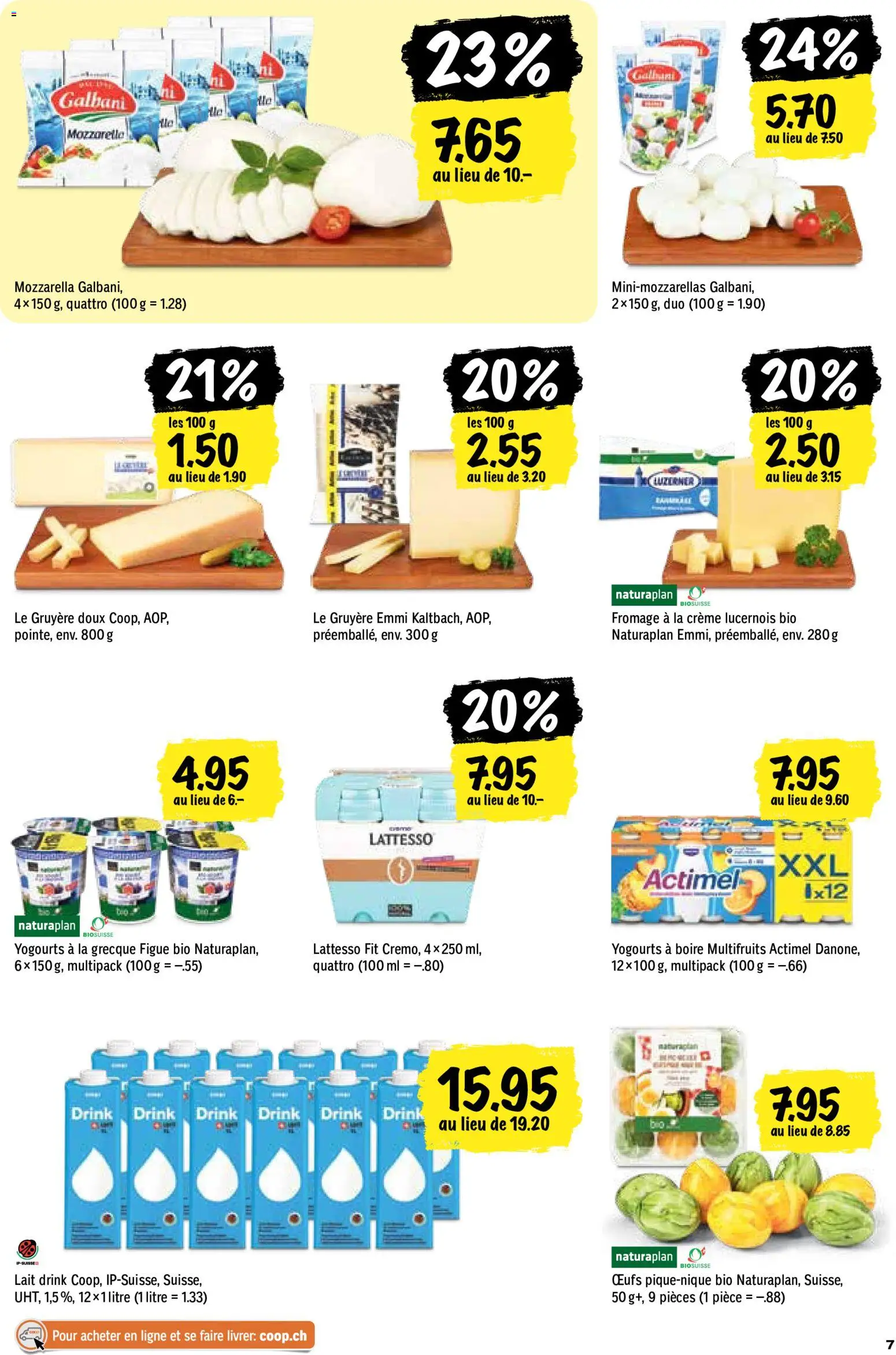 Coop aktionen FR – gültig ab 20.08.2026 | Seite: 7 | Produkte: Actimel, Creme