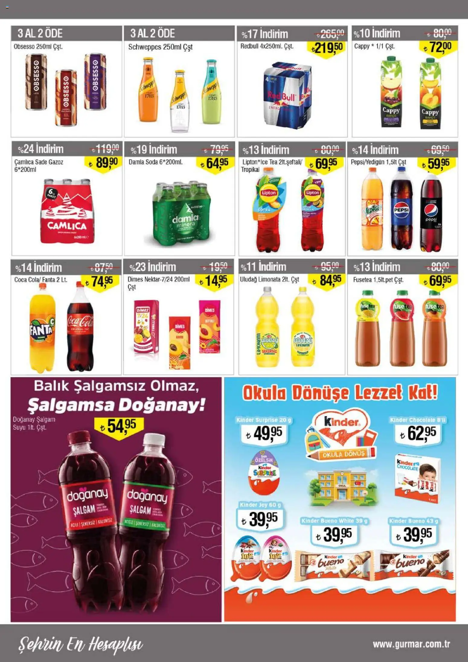 Gürmar Katalog - 01 Ekim 2026 tarihinden itibaren geçerlidir | Sayfa: 5 | Ürünler: Limonata, Balık, Soda, Fanta