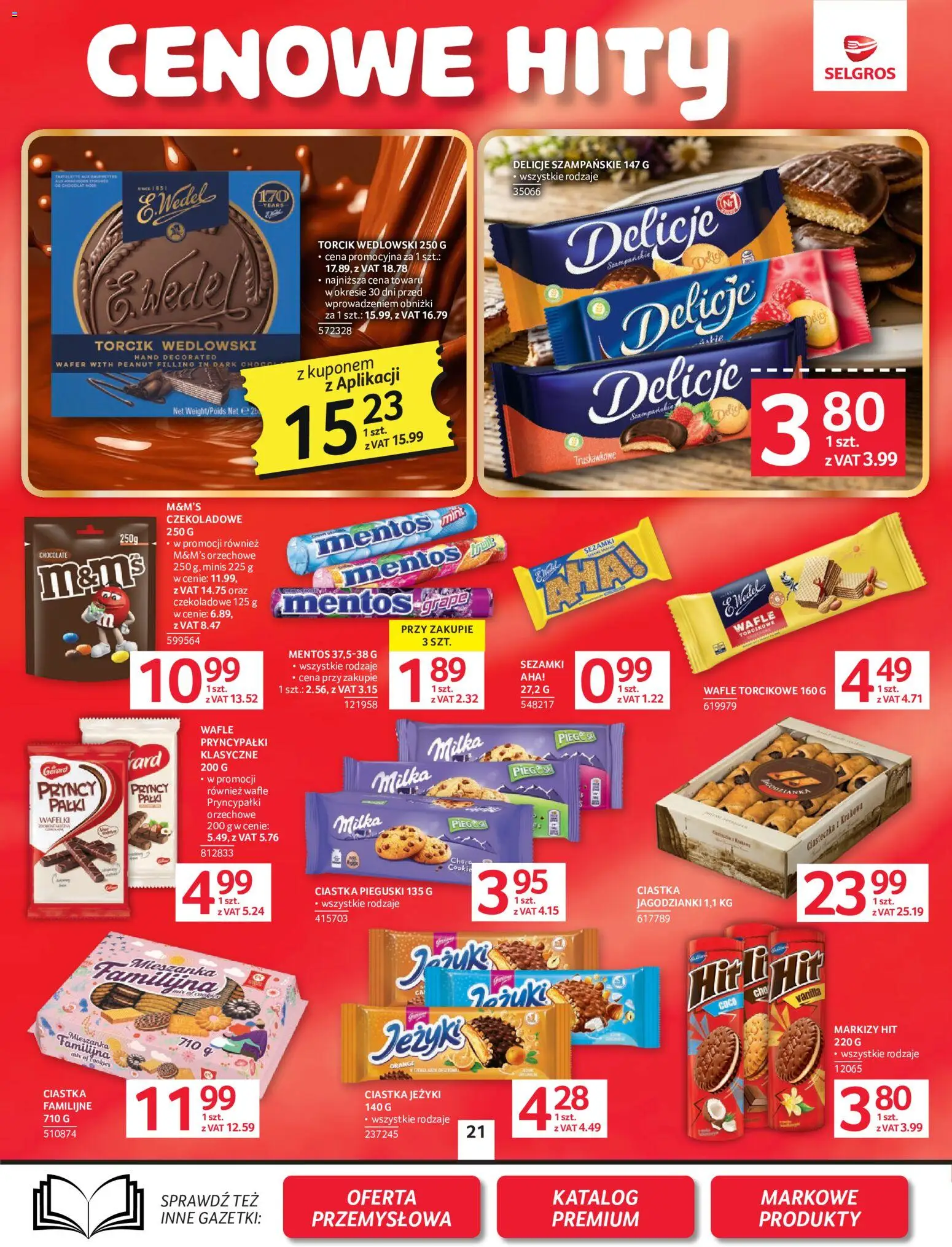 Selgros cash&carry gazetka od 02.06.2026 | Strona: 21 | Produkty: Wafle, M&M's, Wafelki, Ciasteczka