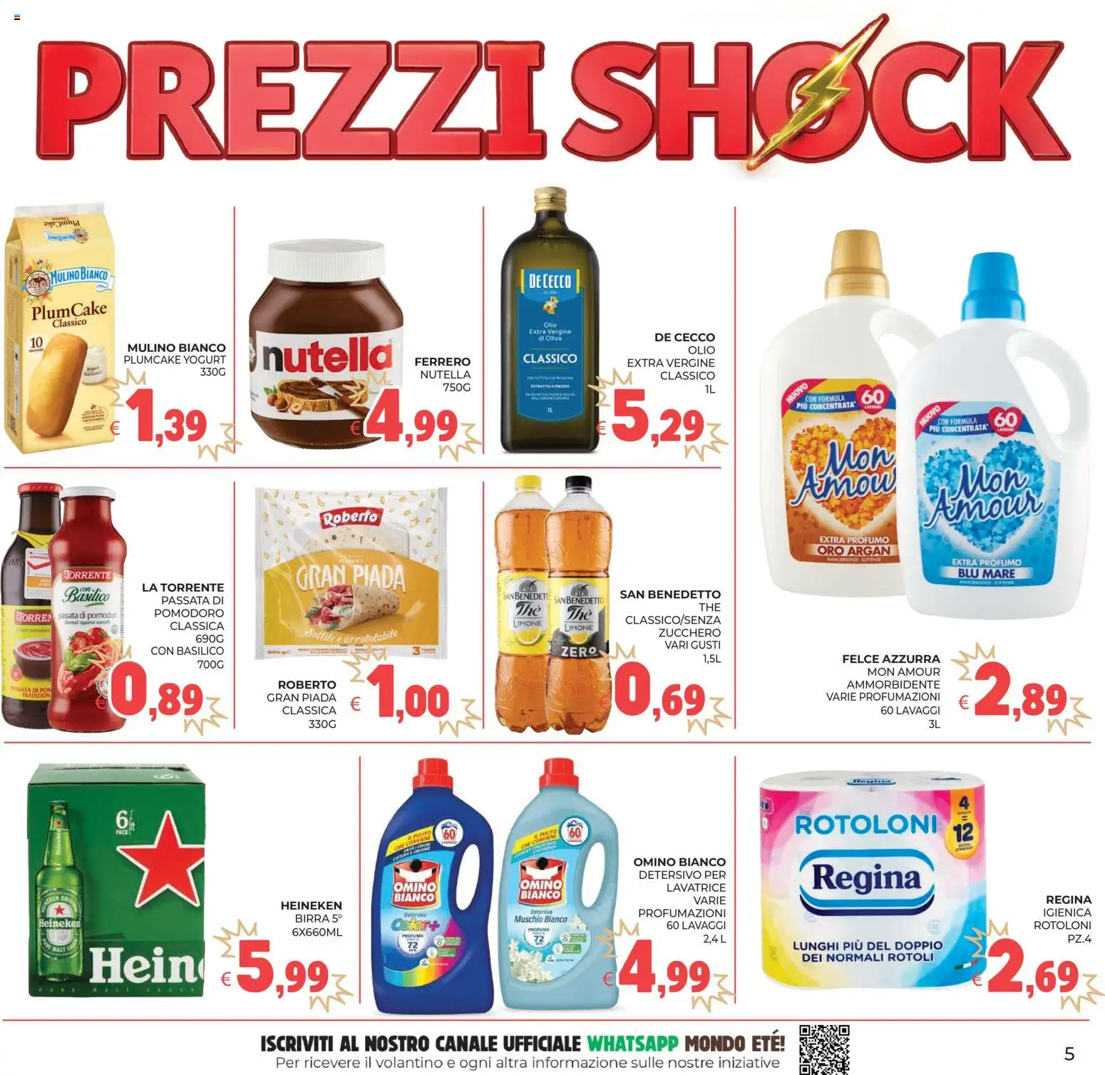 Volantino Eté del 11/09/2026 | Pagina: 5 | Prodotti: Ammorbidente, De Cecco, Olio, Olio extra vergine