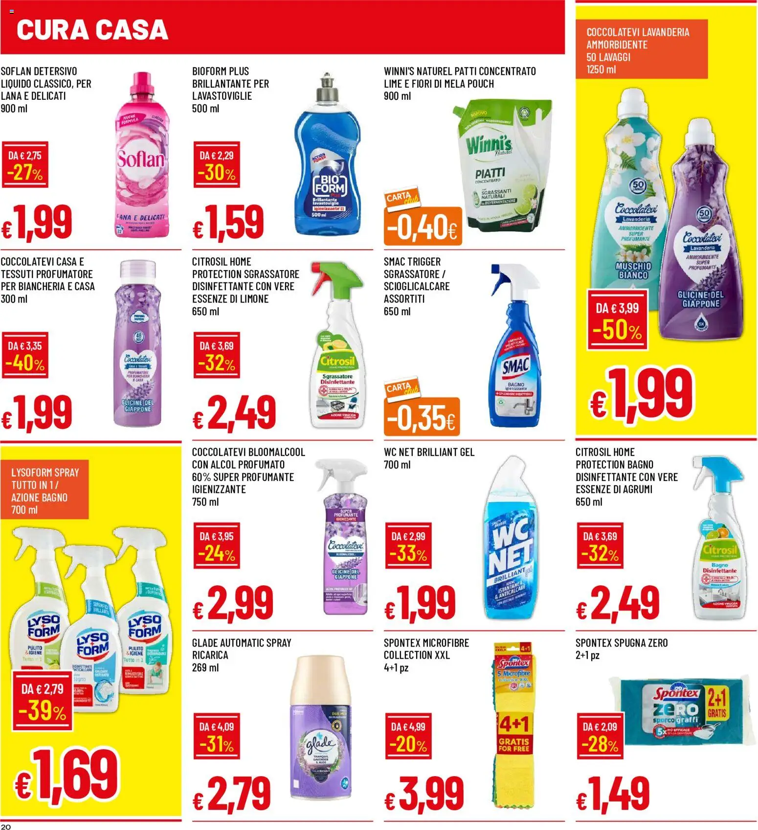 Volantino Galassia del 09/07/2026 | Pagina: 20 | Prodotti: Spugna, Anticalcare, Sgrassatore, Bagno