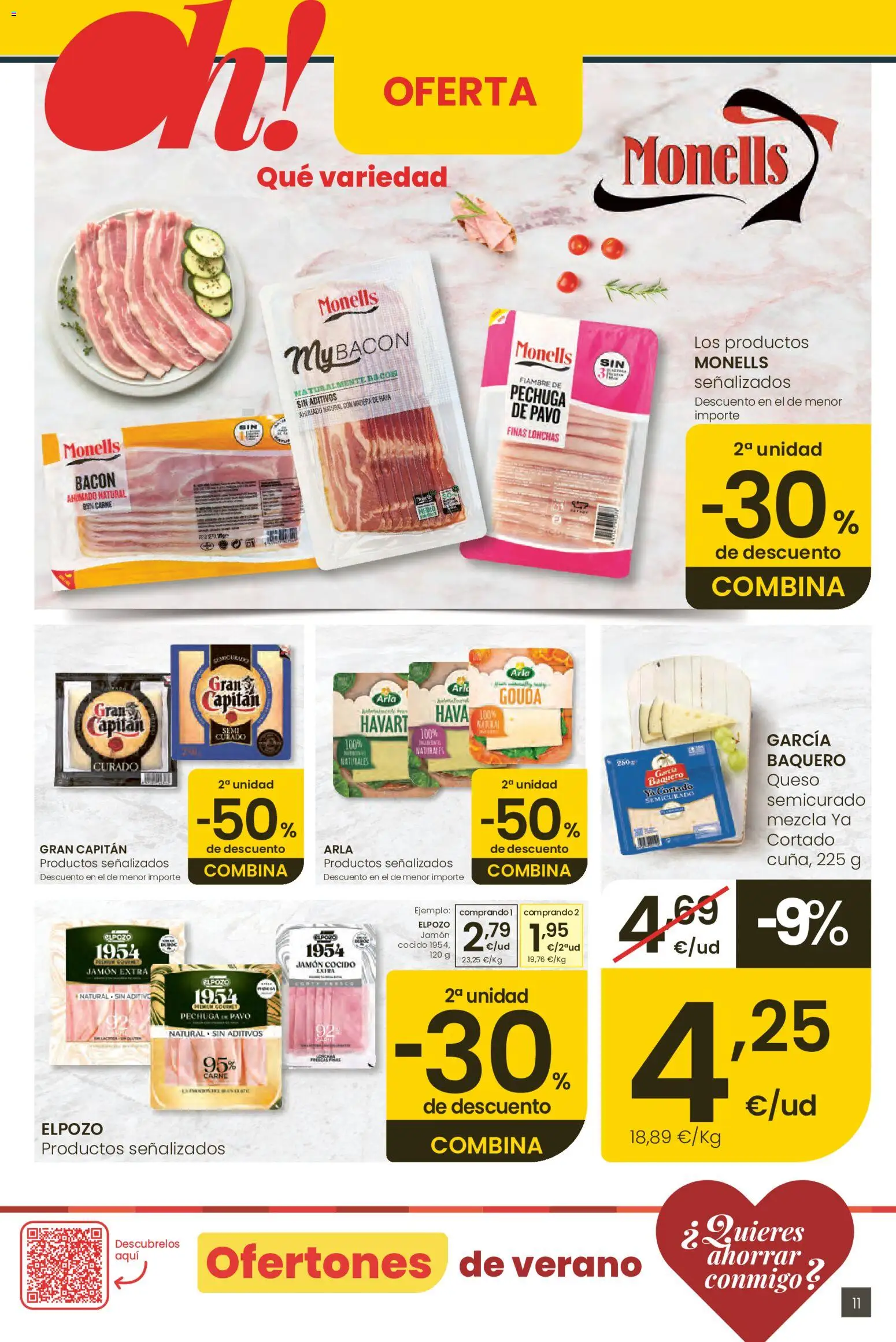 Eroski Ofertones locales de verano │ válido desde el 11.06.2026 | Página: 11 | Productos: Queso, Jamón, Jamón cocido, Peso