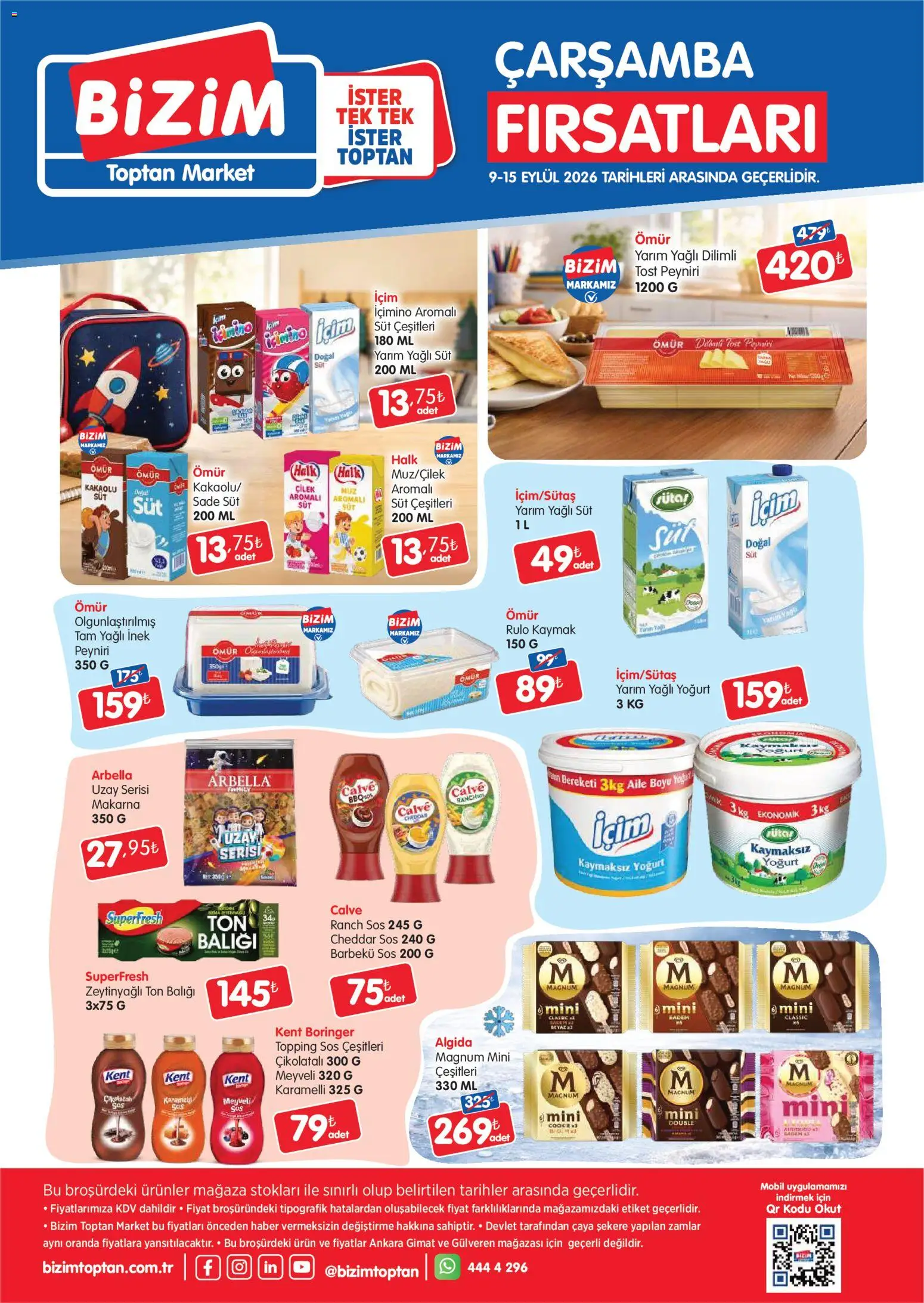 Bizim Toptan Katalog - 09 Eylül 2026 tarihinden itibaren geçerlidir | Sayfa: 1 | Ürünler: Barbekü sos, Cheddar sos, Makarna, Sos