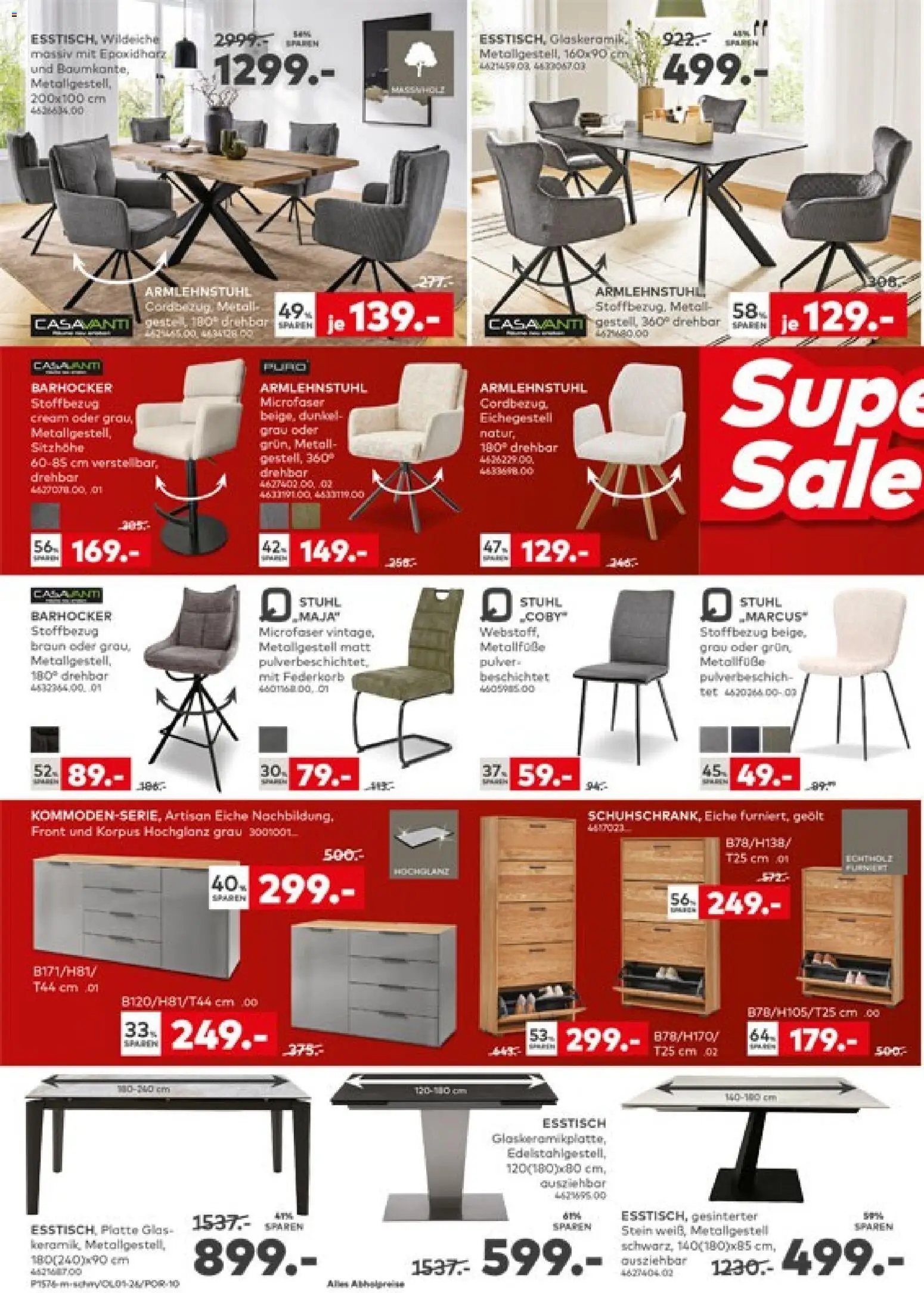 Porta! Super Sale – gültig ab 23.07.2026 | Seite: 10 | Produkte: Esstisch, Barhocker, Stuhl