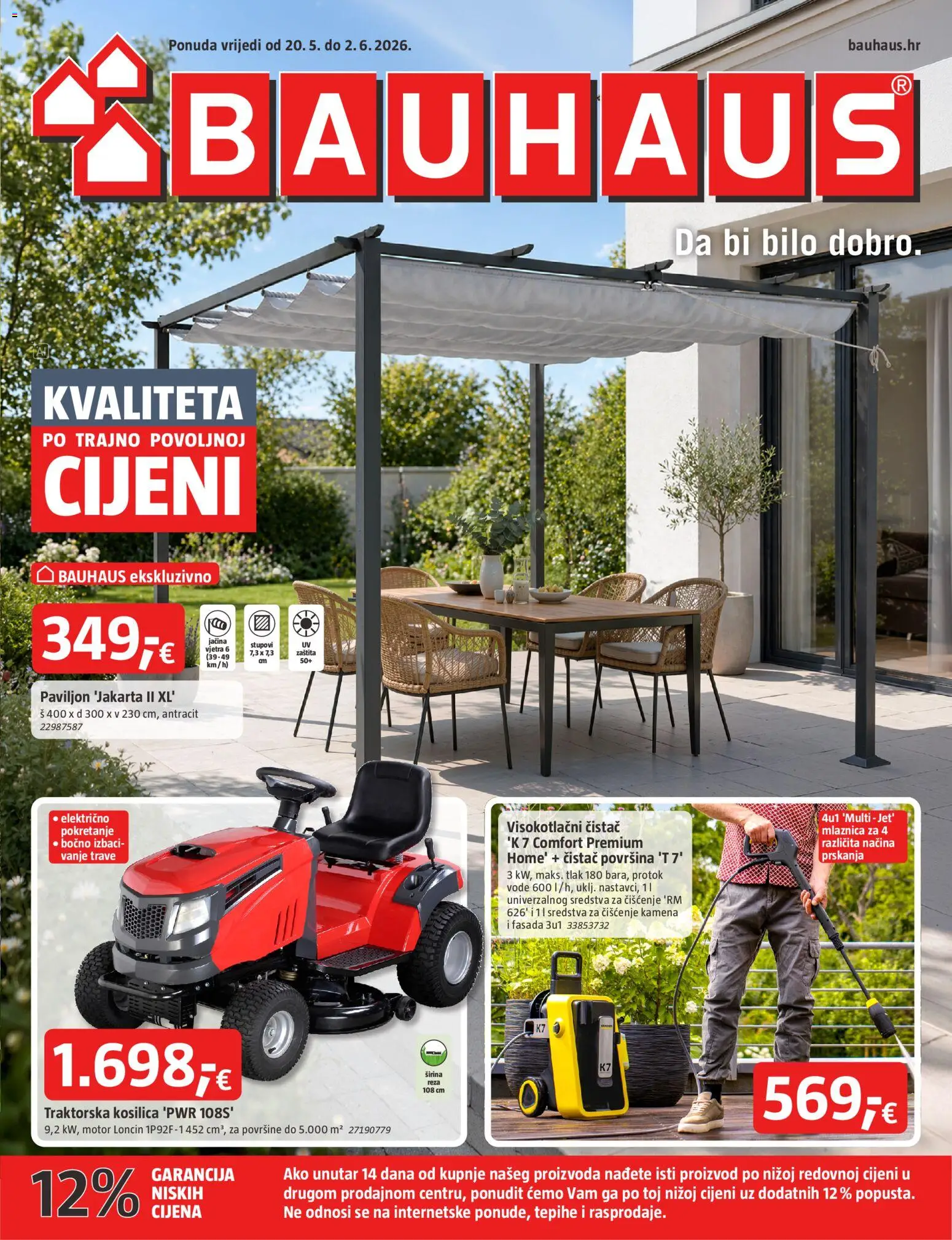Bauhaus katalog | vrijedi od 20.05.2026 | Stranica: 1 | Proizvodi: Kosilica, Sredstva za čiščenje, Visokotlačni čistač, Traktorska kosilica