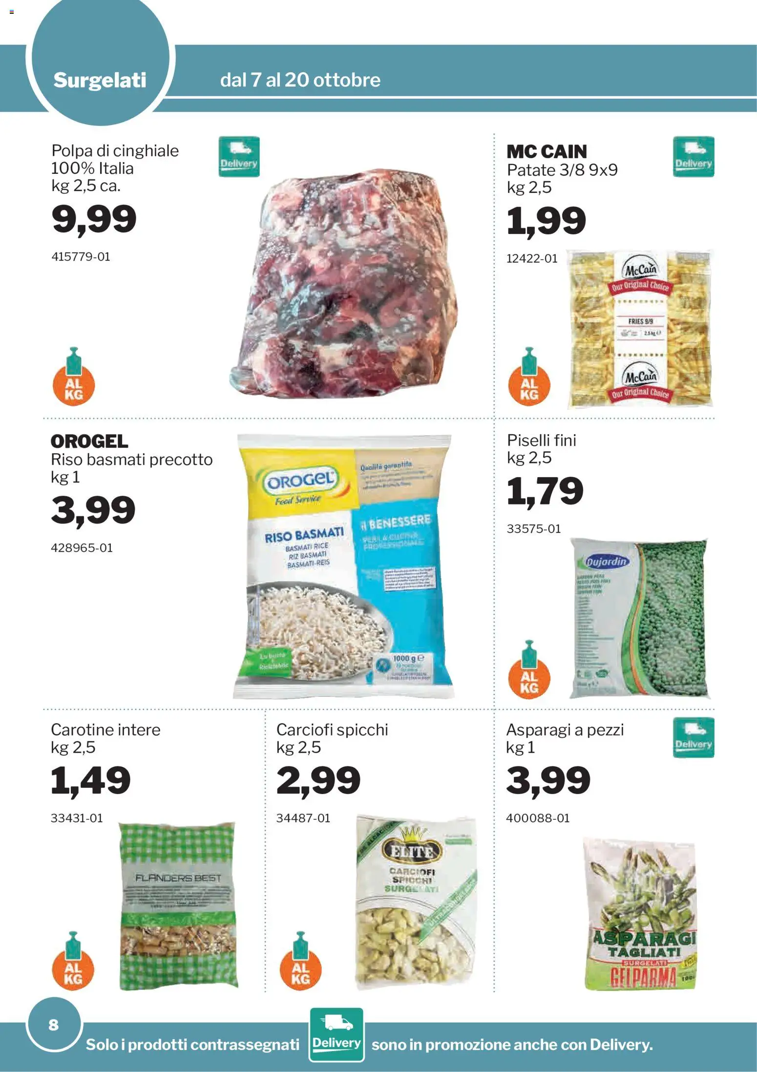 Volantino Sogegross del 07/10/2026 | Pagina: 8 | Prodotti: Riso Basmati, Riso, Patate, Piselli