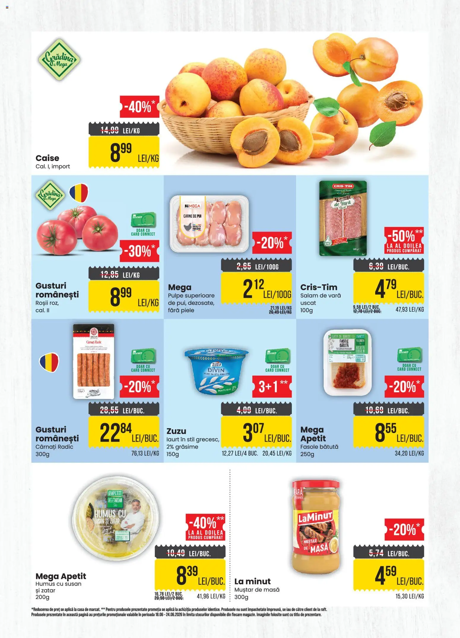 Noul catalog Mega Image – valabil de la 18.06.2026 | Pagină: 2 | Produse: Masă, Hacıyatmaz Kedi Oyuncağı, Salam, Muștar