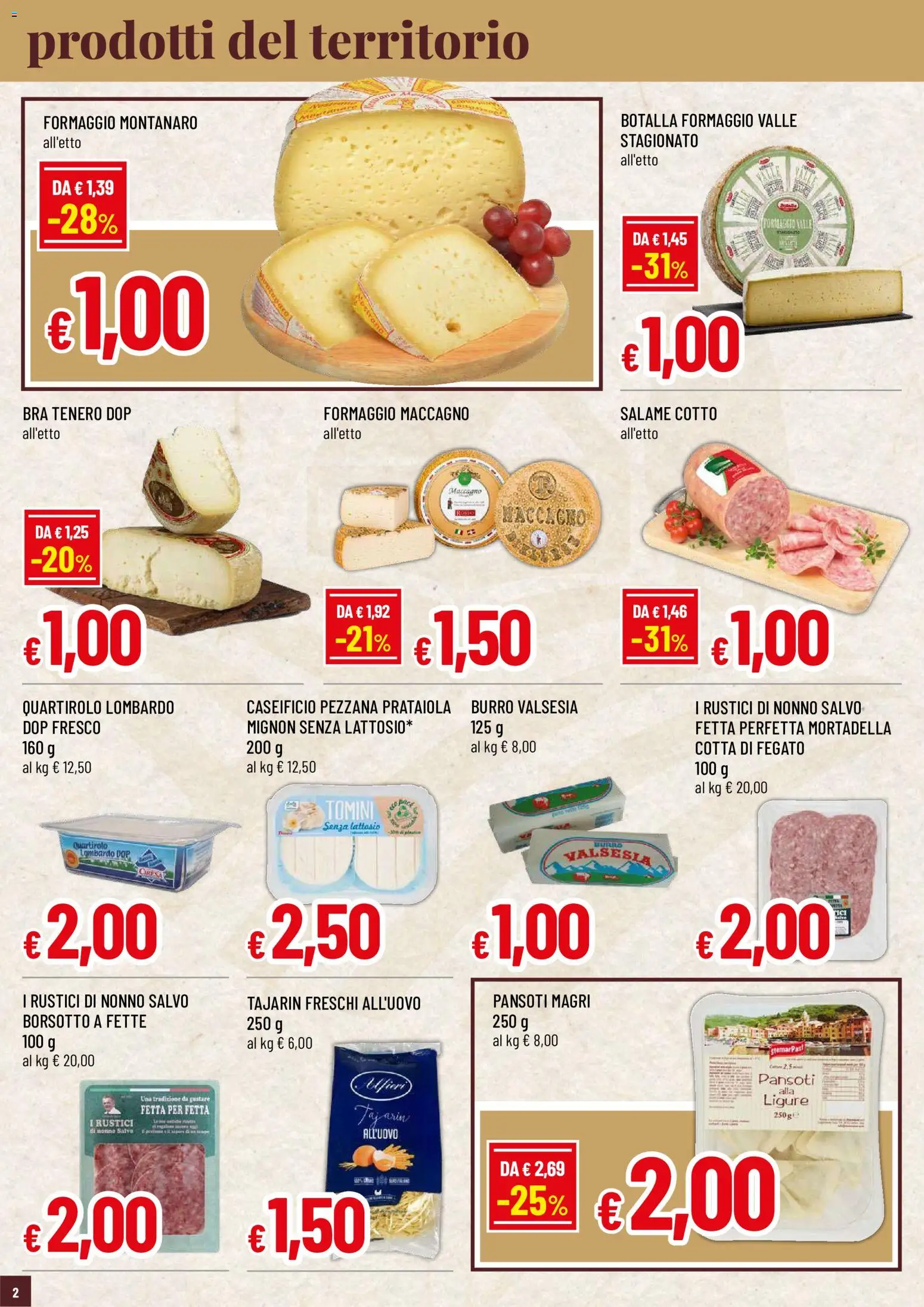 Volantino Famila del 16/07/2026 | Pagina: 2 | Prodotti: Salame, Burro, Mortadella, Rustici