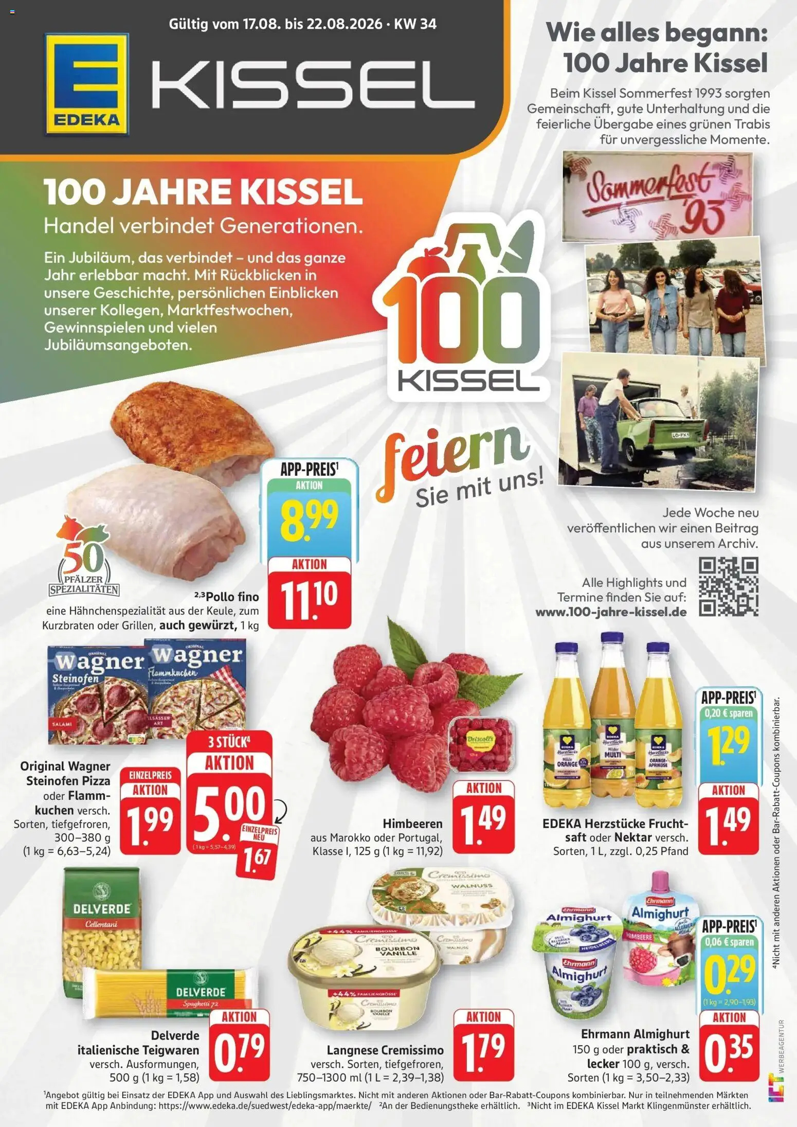Edeka Prospekt Kröppen (ab 17.08.2026) » Angebote Online | Seite: 1 | Produkte: Langnese, Langnese cremissimo, Spezialitäten, Saft
