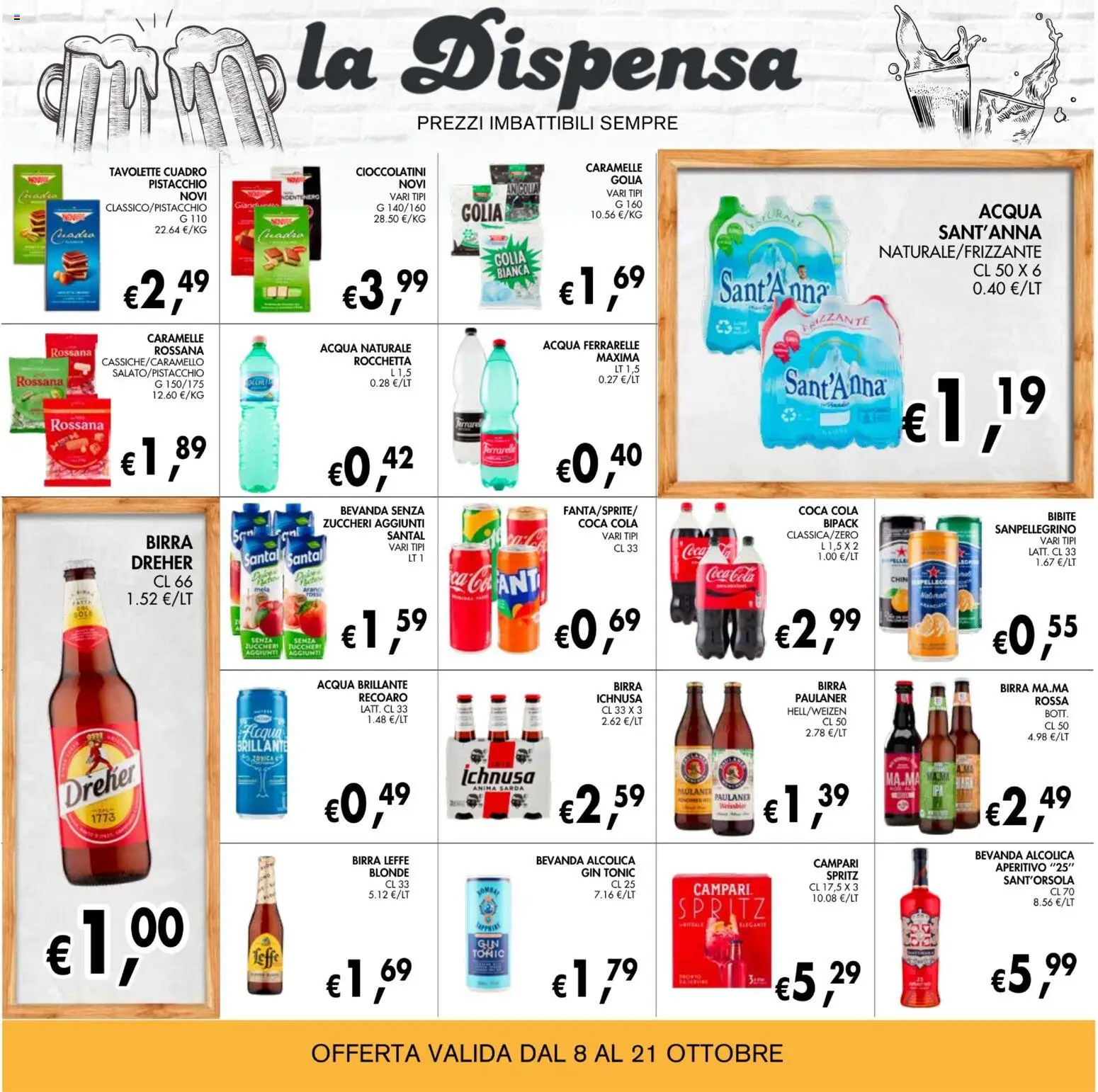 Volantino Coal del 08/10/2026 | Pagina: 20 | Prodotti: Pistacchio, Birra Leffe, Acqua, Coca Cola