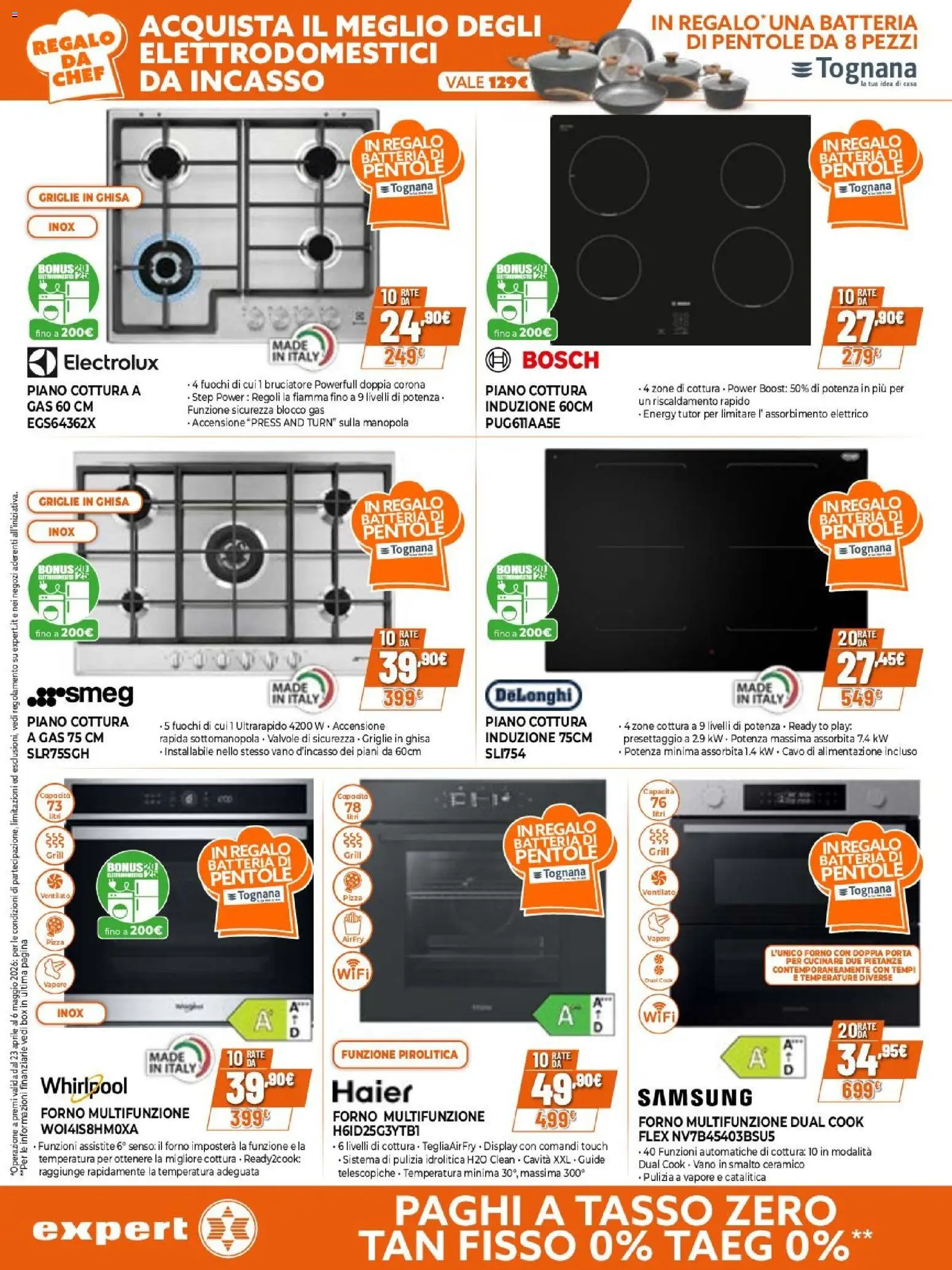 Volantino Expert del 23.04.2026 | Pagina: 2 | Prodotti: Il forno, Batteria, Piano cottura induzione, Samsung