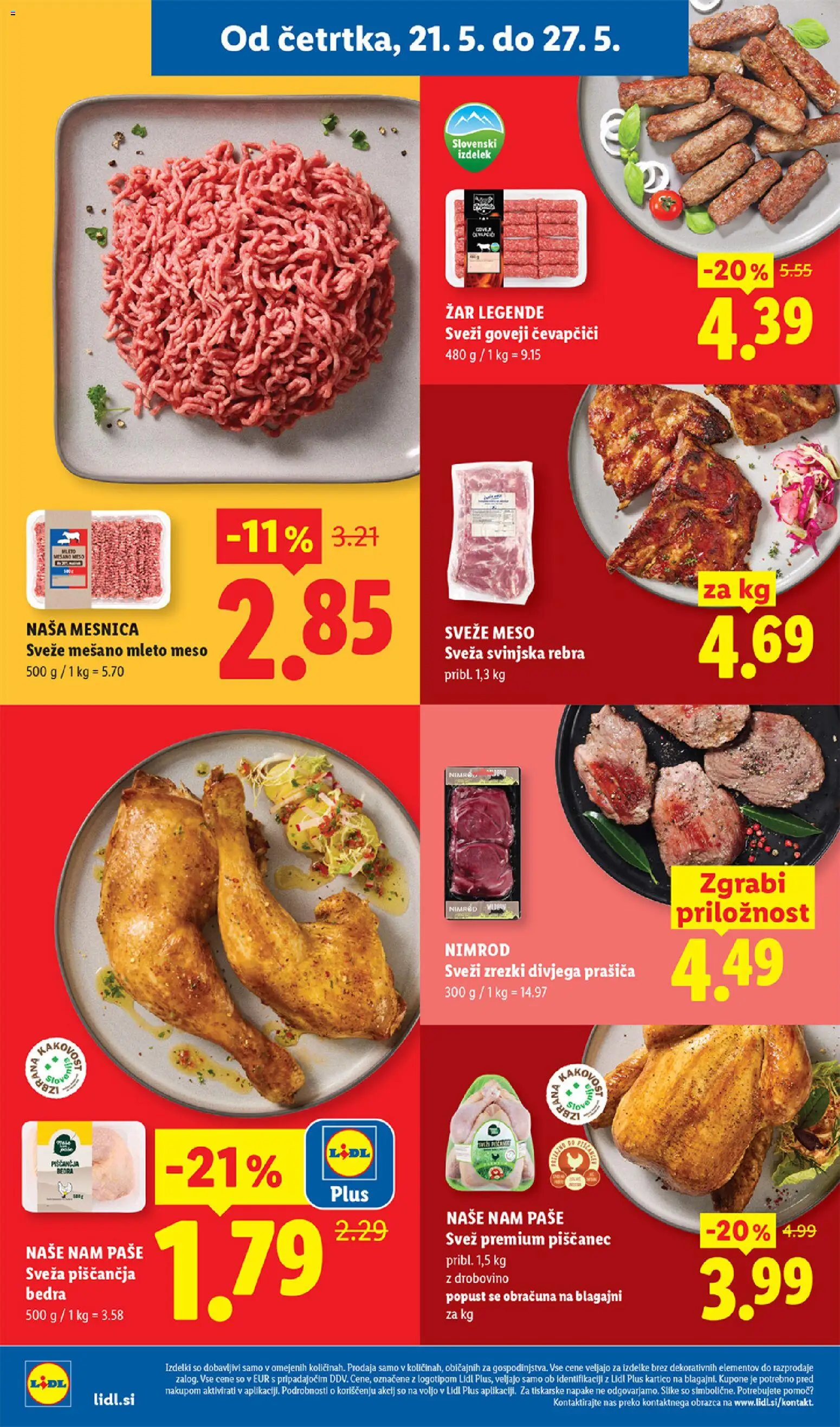 Novi Lidl katalog ponudbe – veljaven od 21.05.2026 | Stran: 2 | Izdelki: Čevapčiči, Zar, Mleto meso, Zrezki