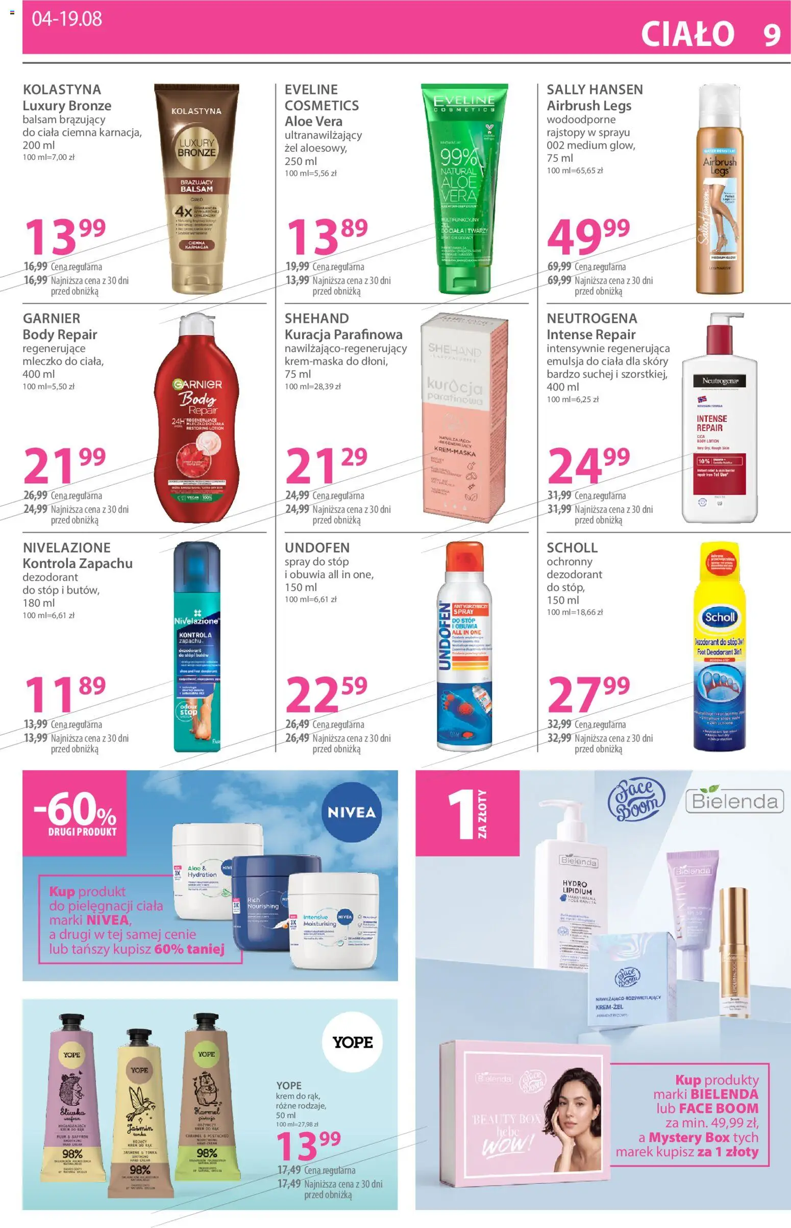 Hebe gazetka od 04.08.2026 | Strona: 9 | Produkty: Balsam brązujący, Body, Krem do rąk, Spray do stóp