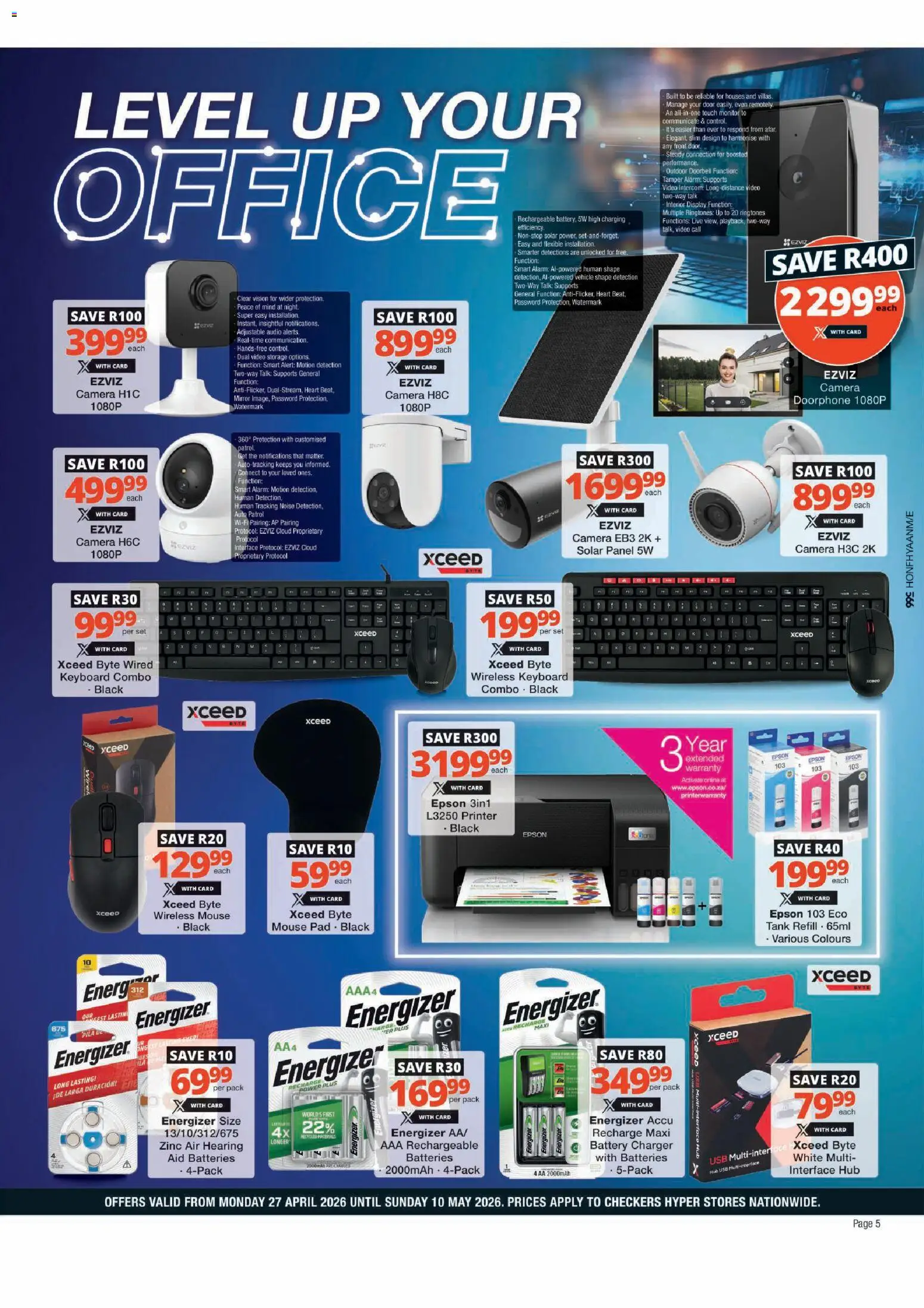 New Checkers catalogue – valid from 27.04.2026 | Page: 5 | Products: Camera, Tank, USB, Battery