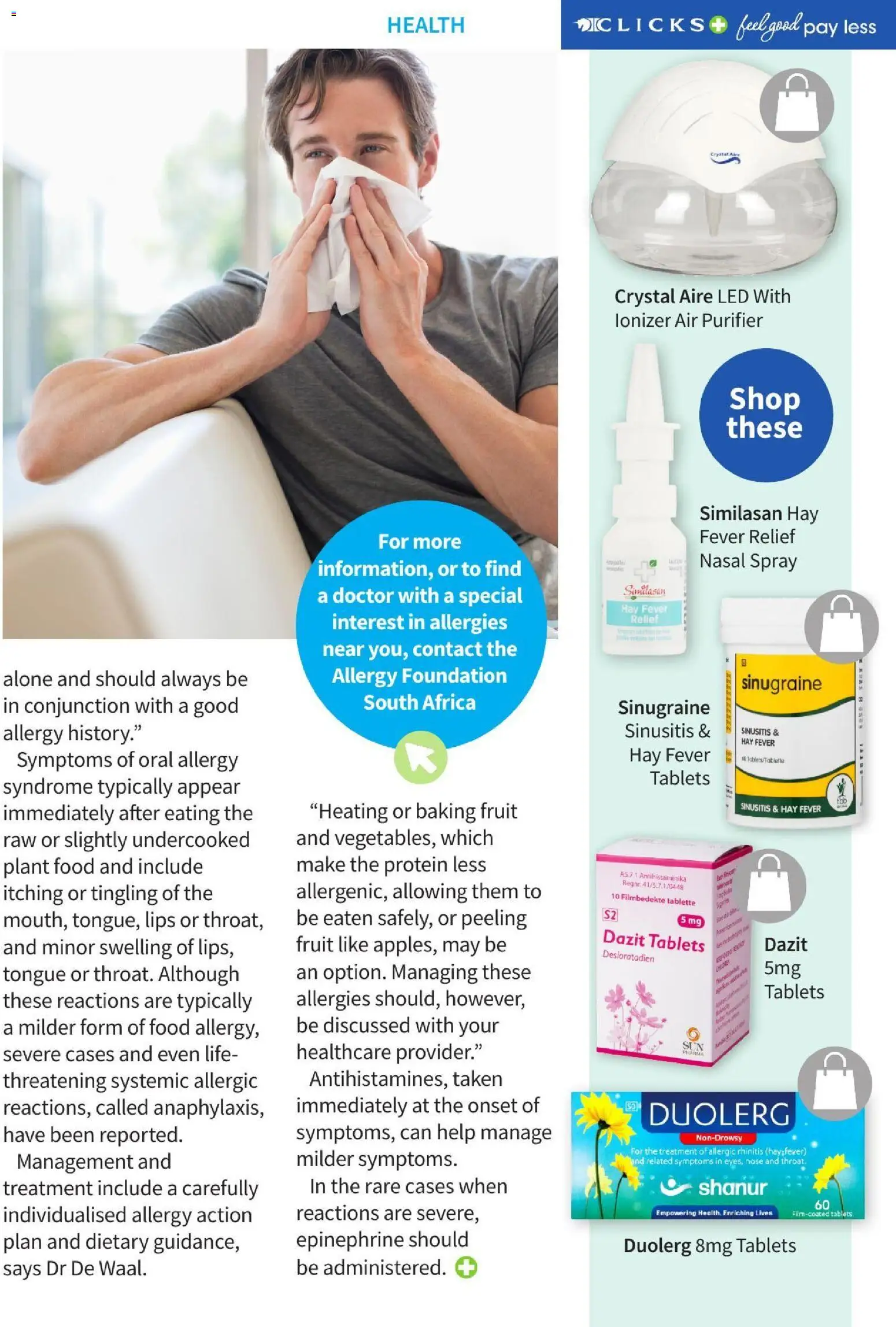 New Clicks catalogue – valid from 01/08/2026 | Page: 74 | Products: Air purifier, Foundation, Fruit, Nasal spray