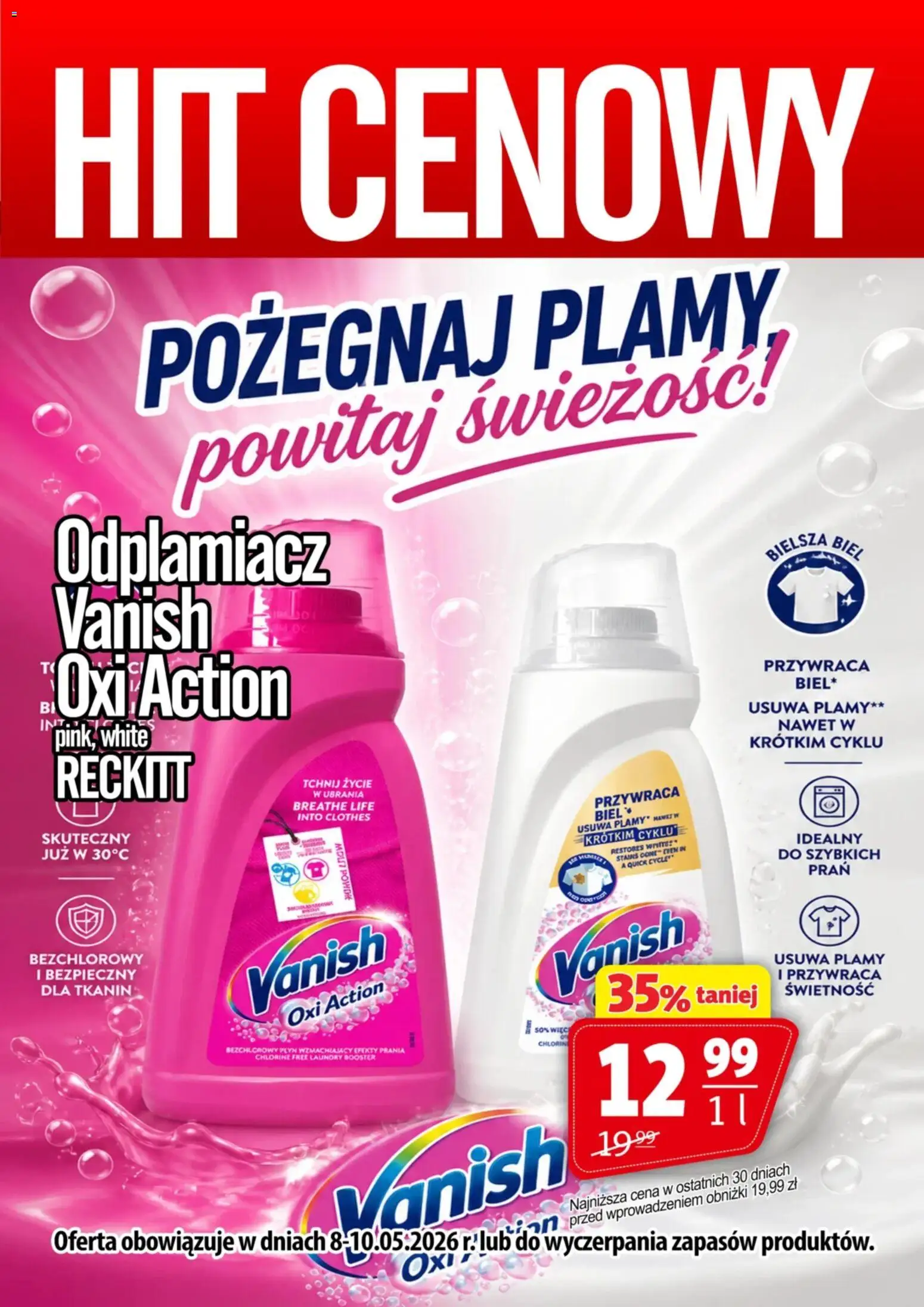 Prim Market promocja - Odplamiacz Vanish od 08.05.2026 | Strona: 1 | Produkty: Ubrania, Vanish, Odplamiacz, Sos
