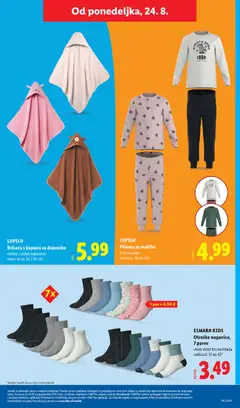 Lidl katalog akcije – veljaven od 20.08.2026 | Stran: 55 | Izdelki: Brisača, Pižama