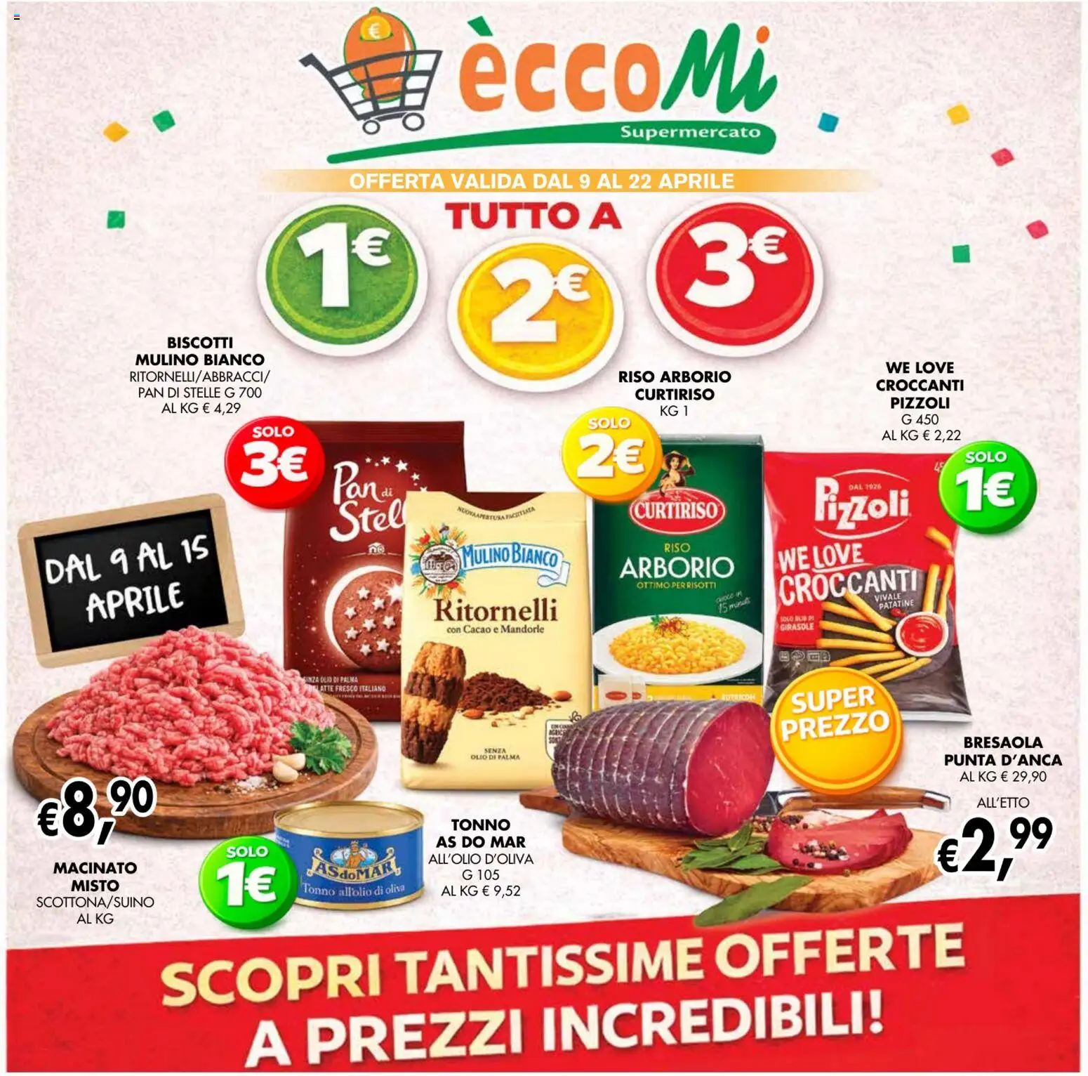 Volantino Coal del 09.04.2026 | Pagina: 1 | Prodotti: Riso, Biscotti, Mandorle, Tonno