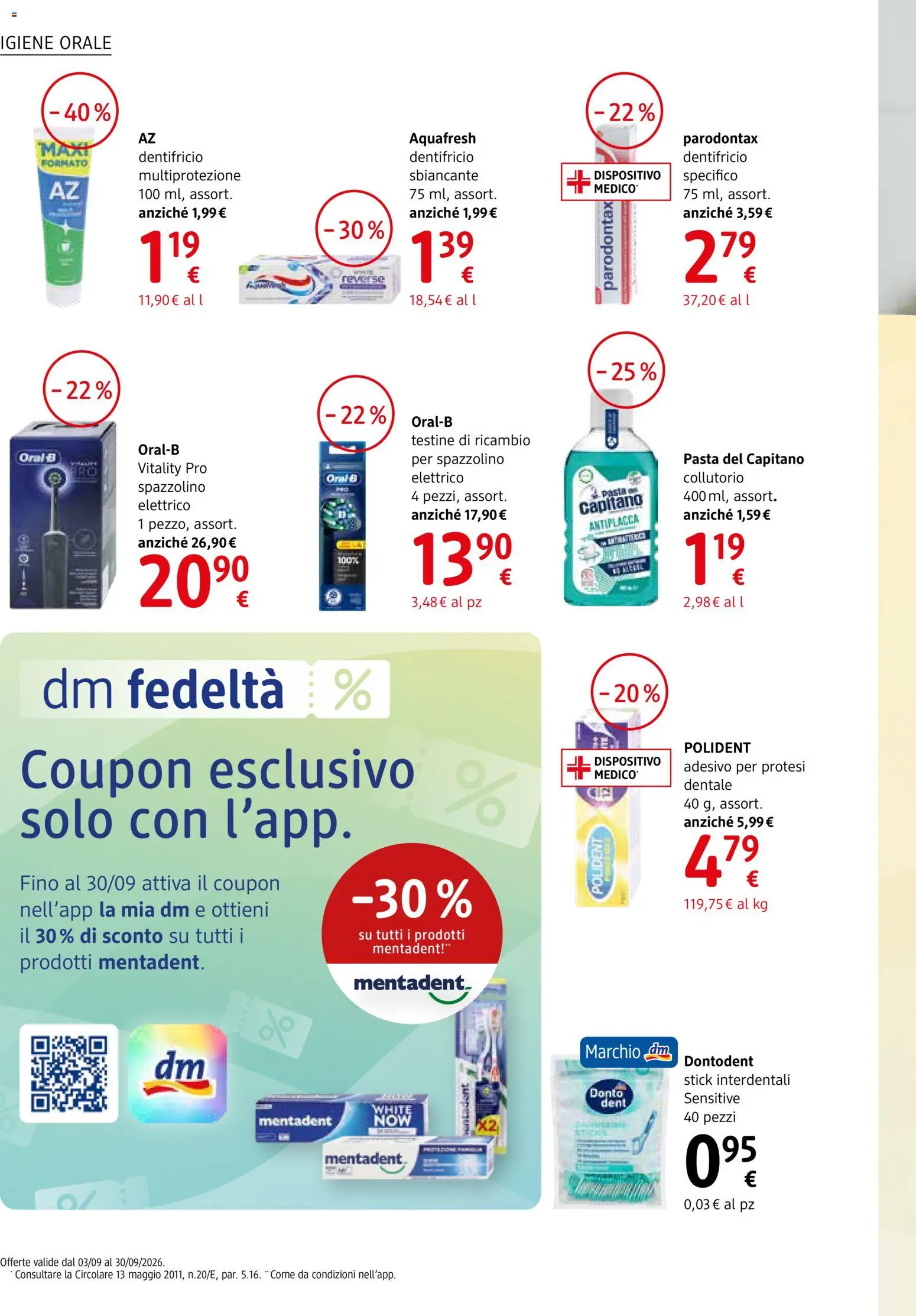 Volantino dm drogerie markt del 03/09/2026 | Pagina: 10 | Prodotti: Spazzolino, Collutorio, Pasta, Igiene orale