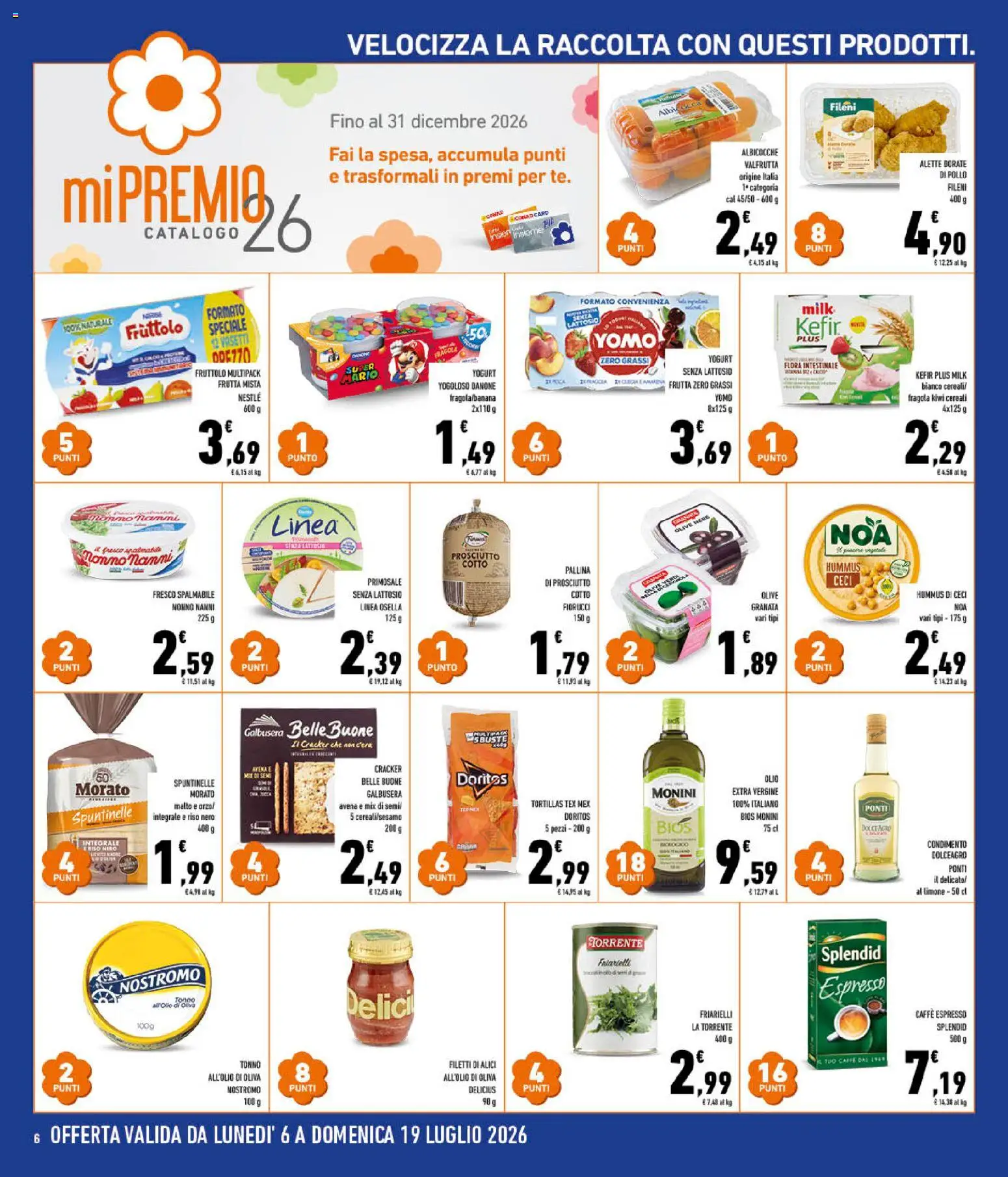 Volantino Conad del 08/07/2026 | Pagina: 6 | Prodotti: Yogurt, Caffè, Olive, Friarielli