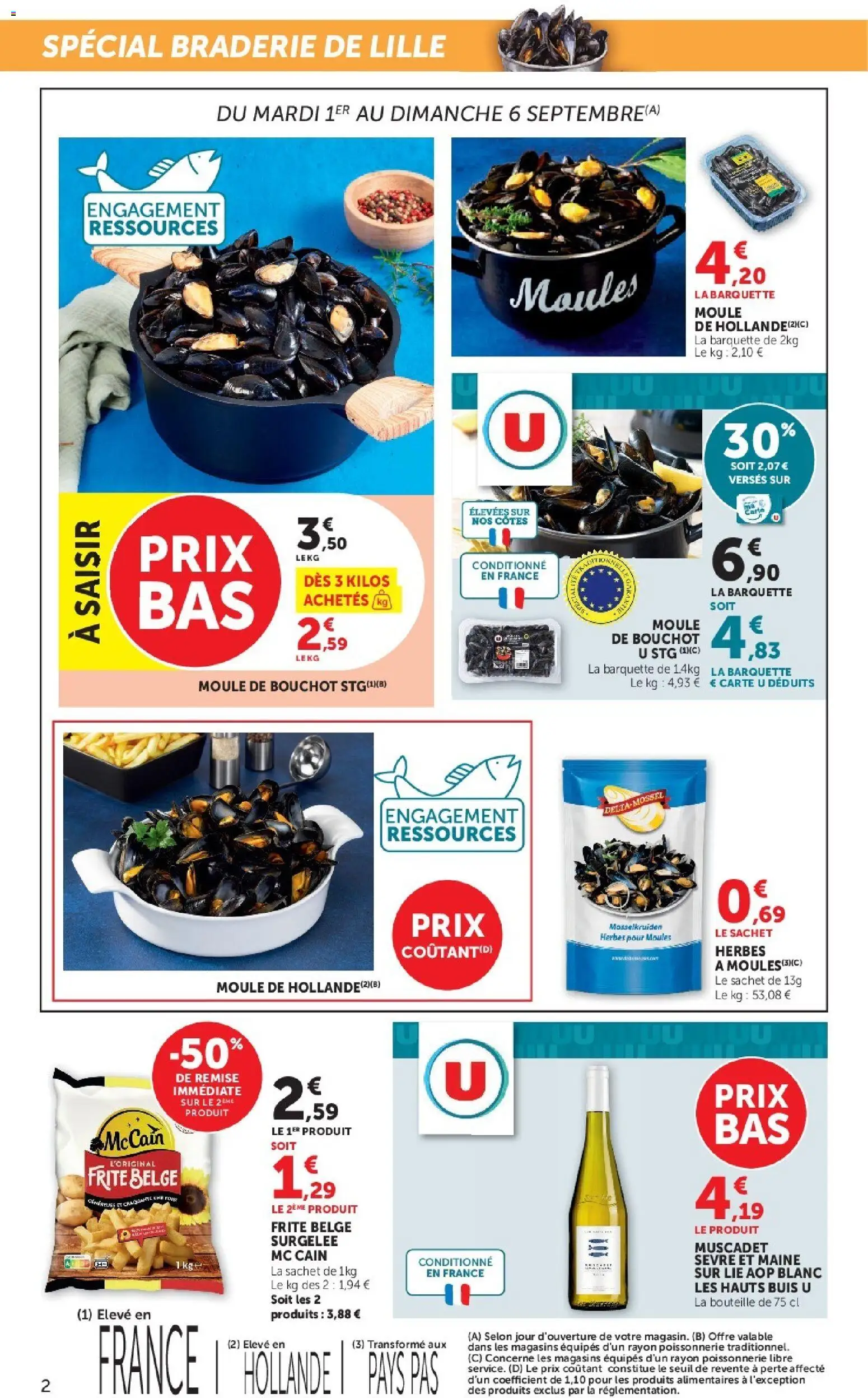 {H1} | Page: 2 | Produits: Moules, Poissonnerie, Bouteille, Buis