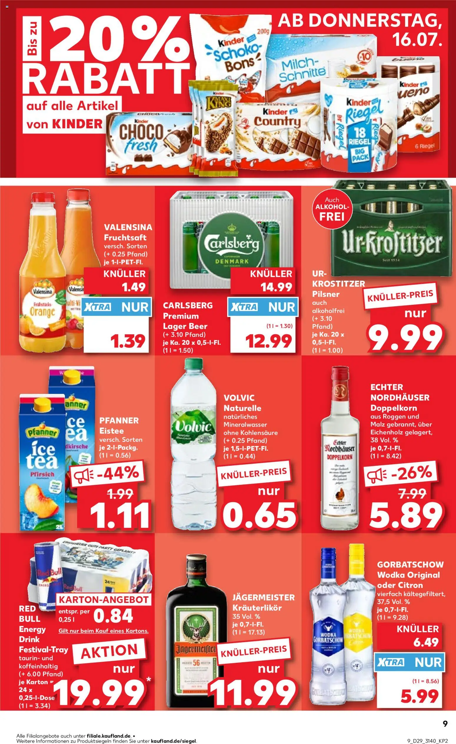 Kaufland Prospekt Leipzig – gültig ab 16.07.2026 | Seite: 9 | Produkte: Energy, Mineralwasser, Pfirsich, Fruchtsaft