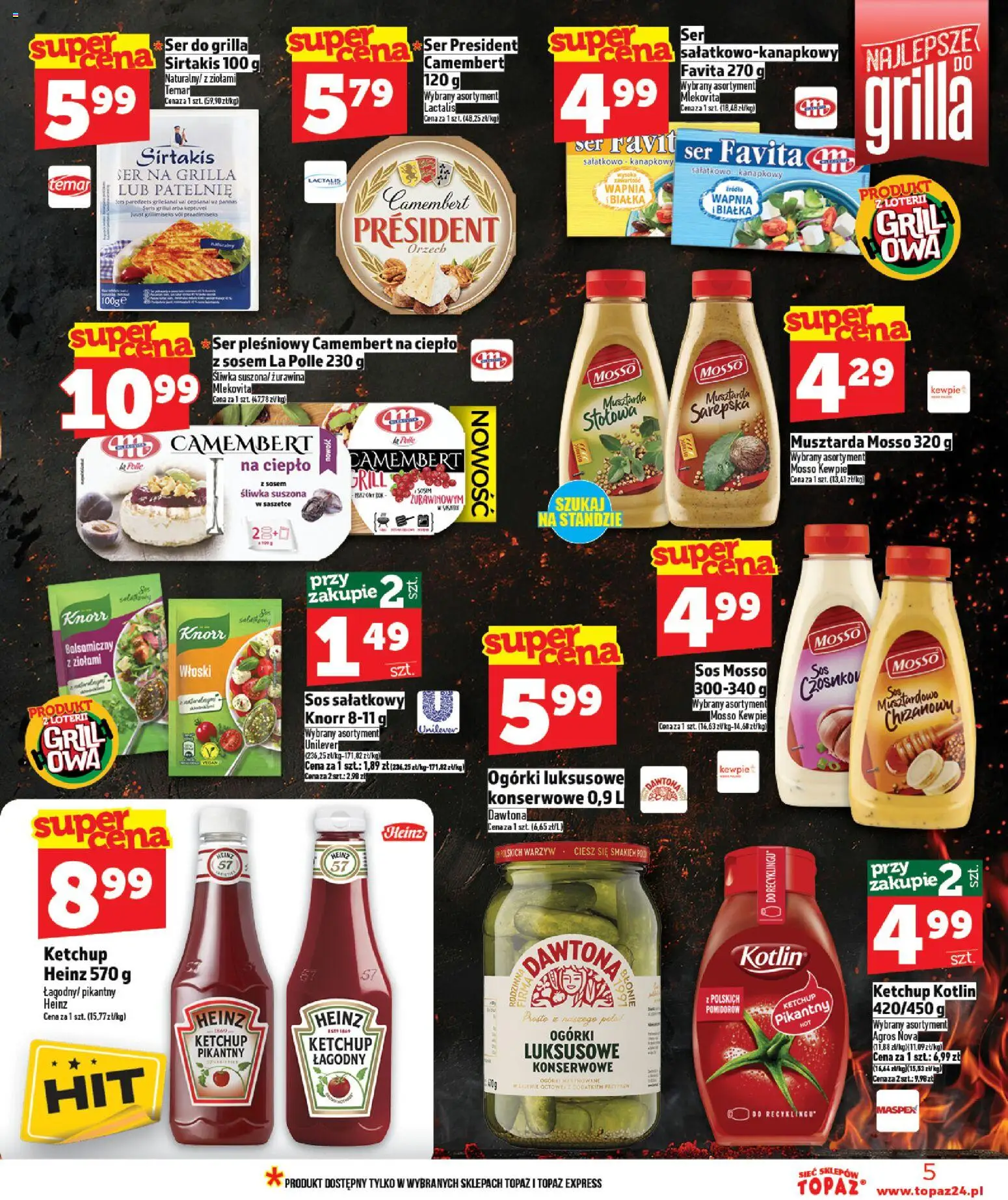 Topaz gazetka - MAZ od 30.04.2026 | Strona: 5 | Produkty: Ser favita, Ketchup, Patelnie, Sos