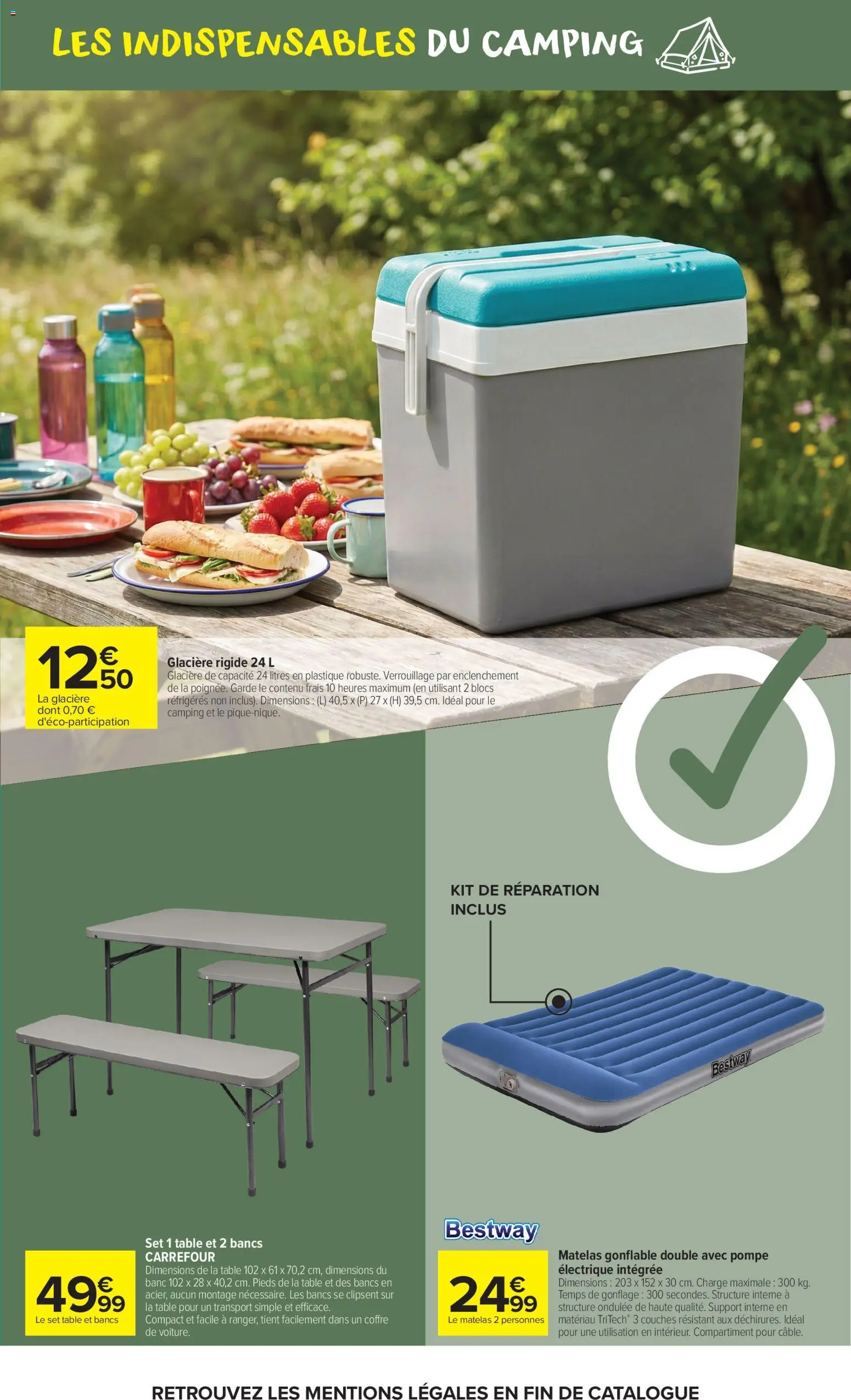 {H1} | Page: 9 | Produits: Matelas gonflable, Matelas, Glacière, Table