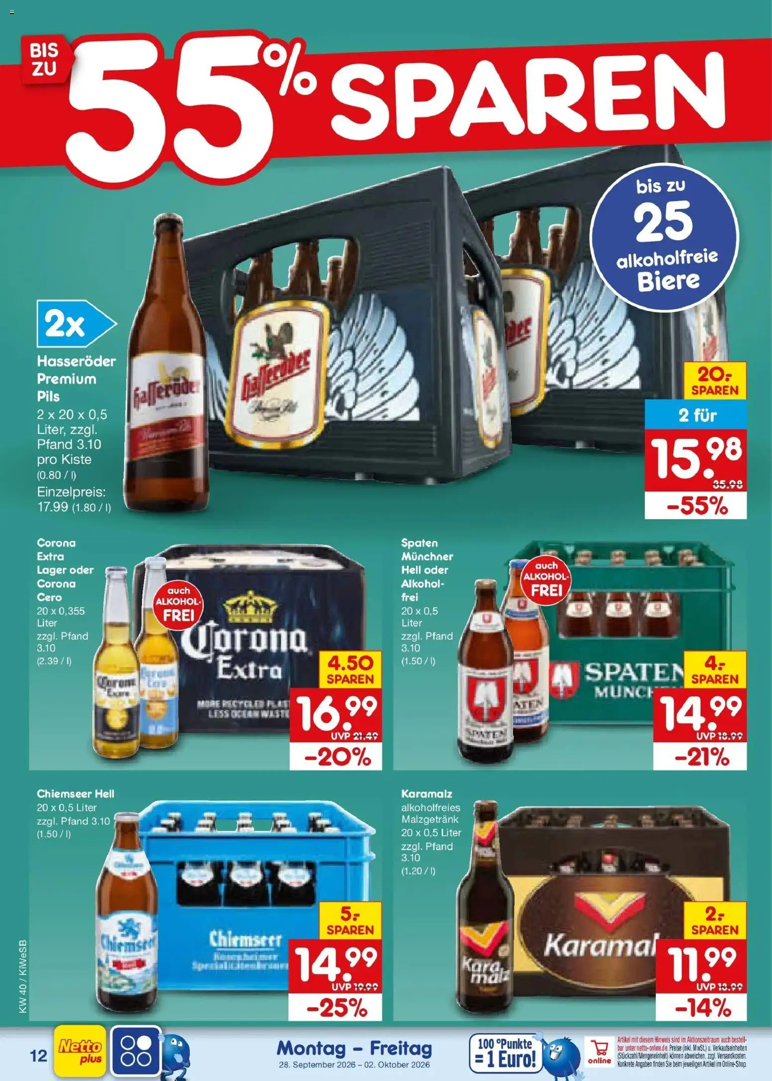 Netto Marken-Discount Prospekt Bad Friedrichshall – gültig ab 28.09.2026 | Seite: 18 | Produkte: Pils, Alkohol, Hasseröder