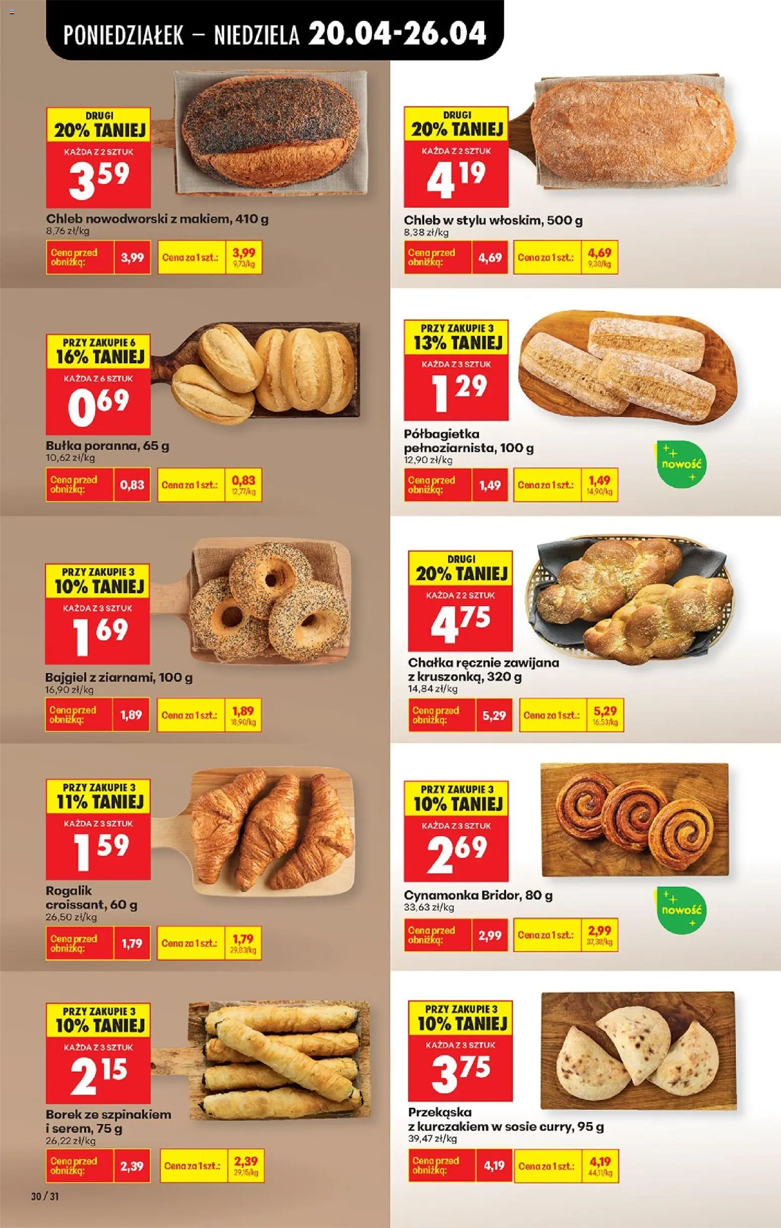 Biedronka gazetka od poniedziałku od 20.04.2026 | Strona: 56 | Produkty: Bułka, Chleb