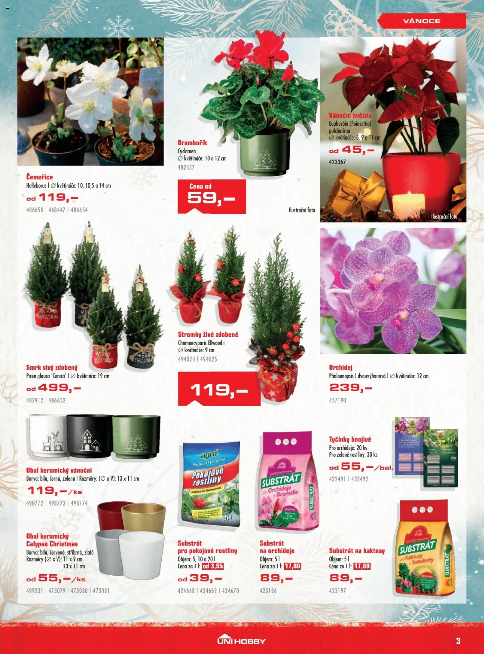 Uni Hobby leták od 29.10.2026 | Strana: 3 | Produkty: Orchidej, Květináče, Tyčinky, Substrát